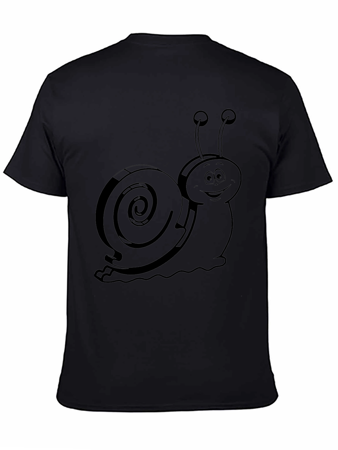 Snail Graphic Tee - Mens Black Cotton T-Shirt