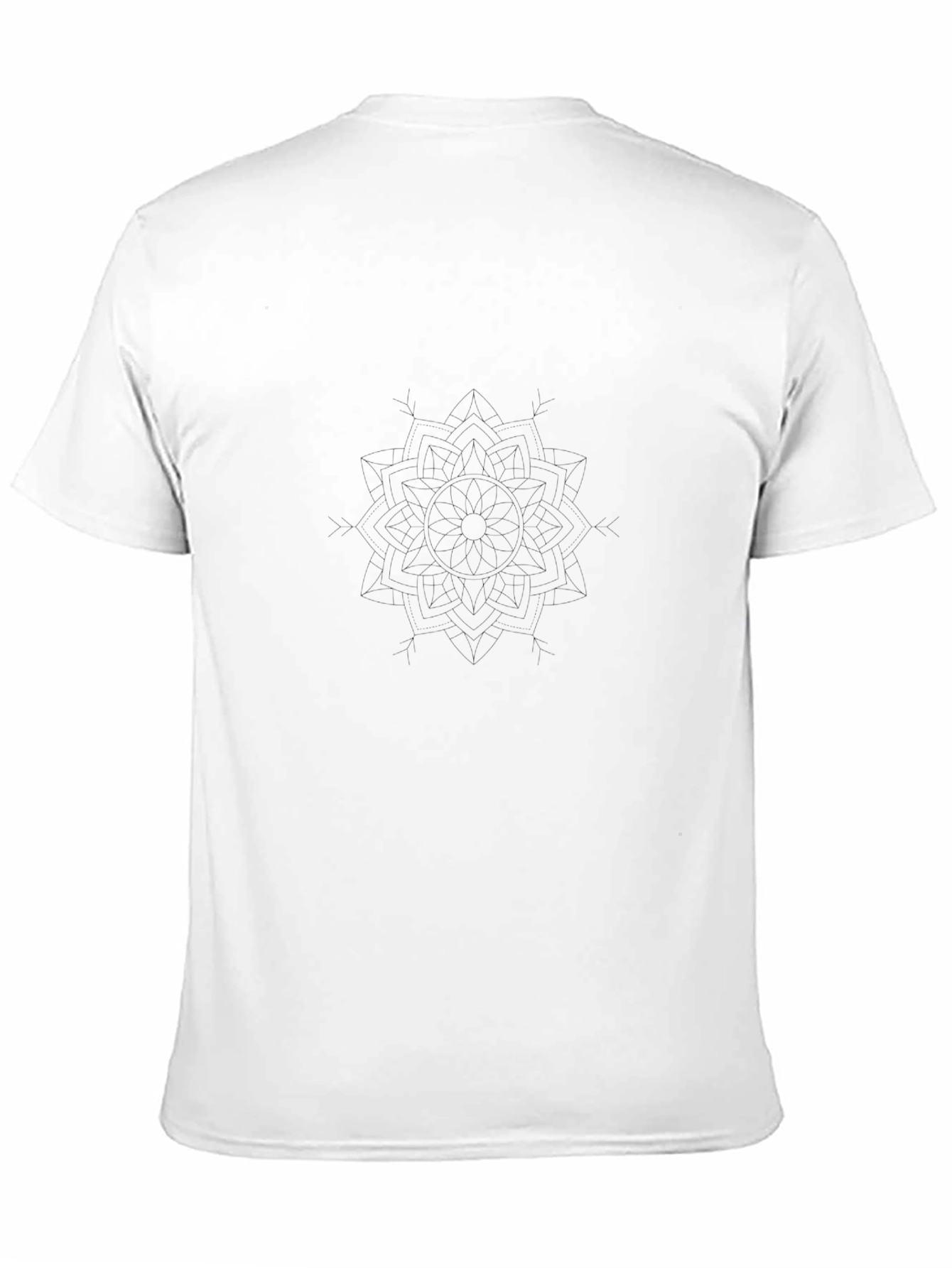 Black Mandala Print Crew Neck T-Shirt