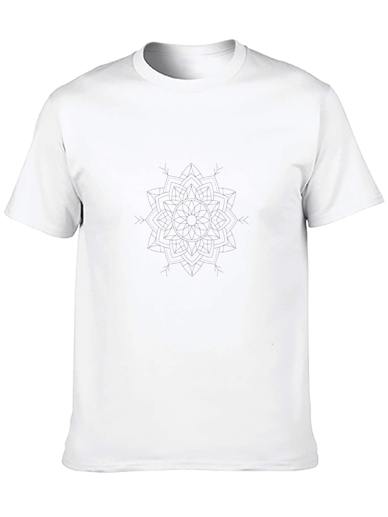 Black Mandala Print Crew Neck T-Shirt