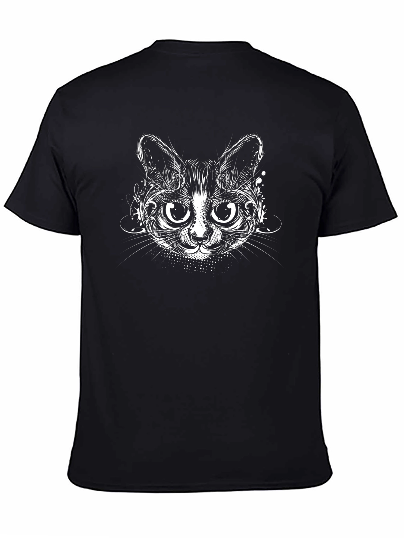 Black Cat Graphic Tee - Whimsical Feline Design