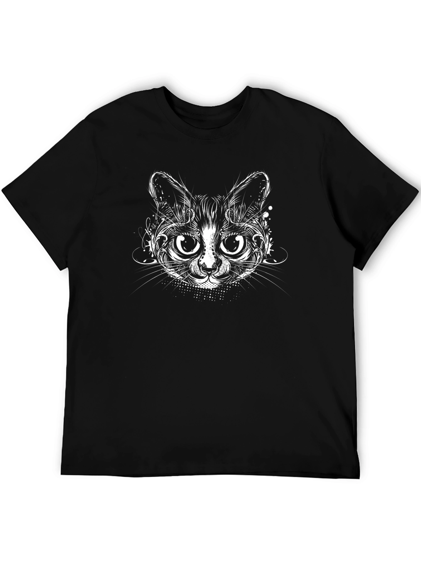 Black Cat Graphic Tee - Whimsical Feline Design