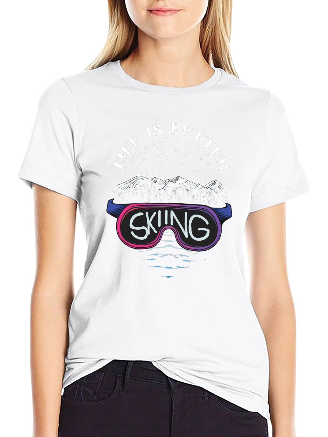 Life is Better Skiing Graphic T-Shirt