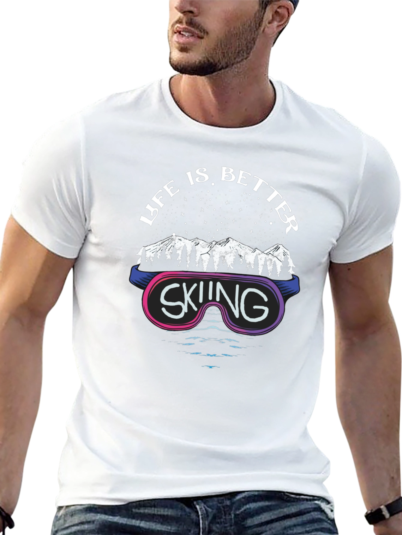 Life is Better Skiing Graphic T-Shirt