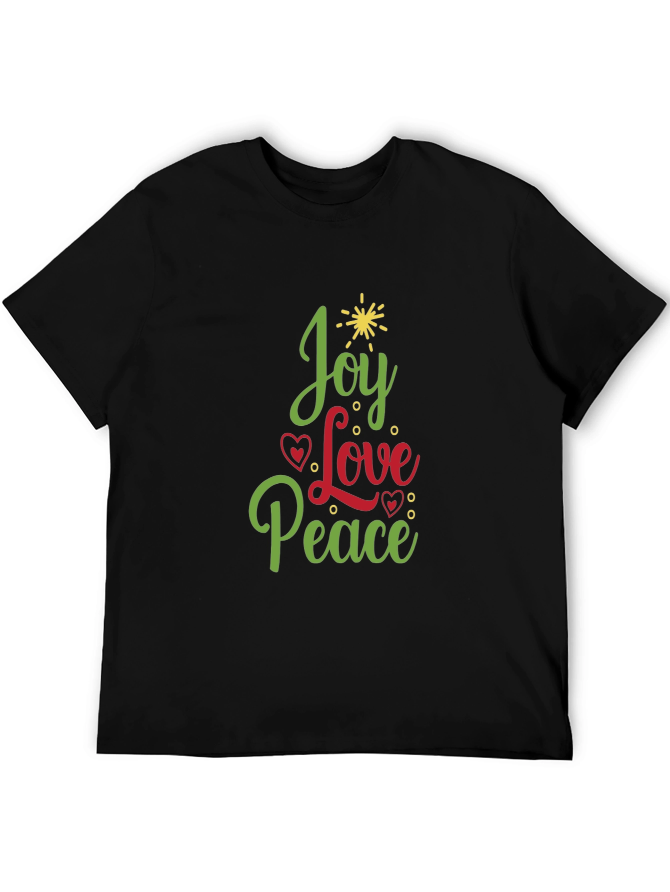 Joy Love Peace Christmas Tree Holiday Graphic Tee