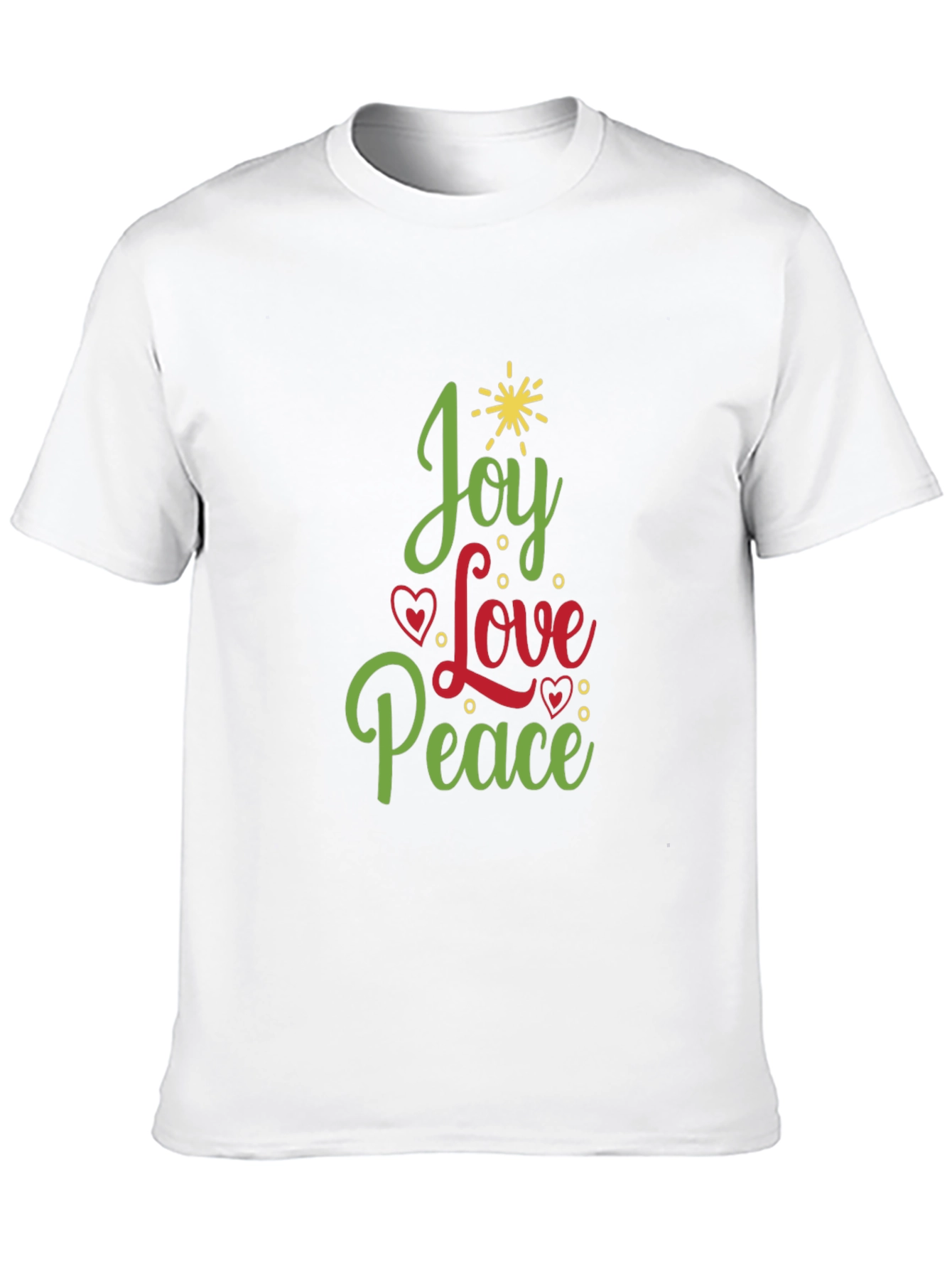 Joy Love Peace Christmas Tree Holiday Graphic Tee