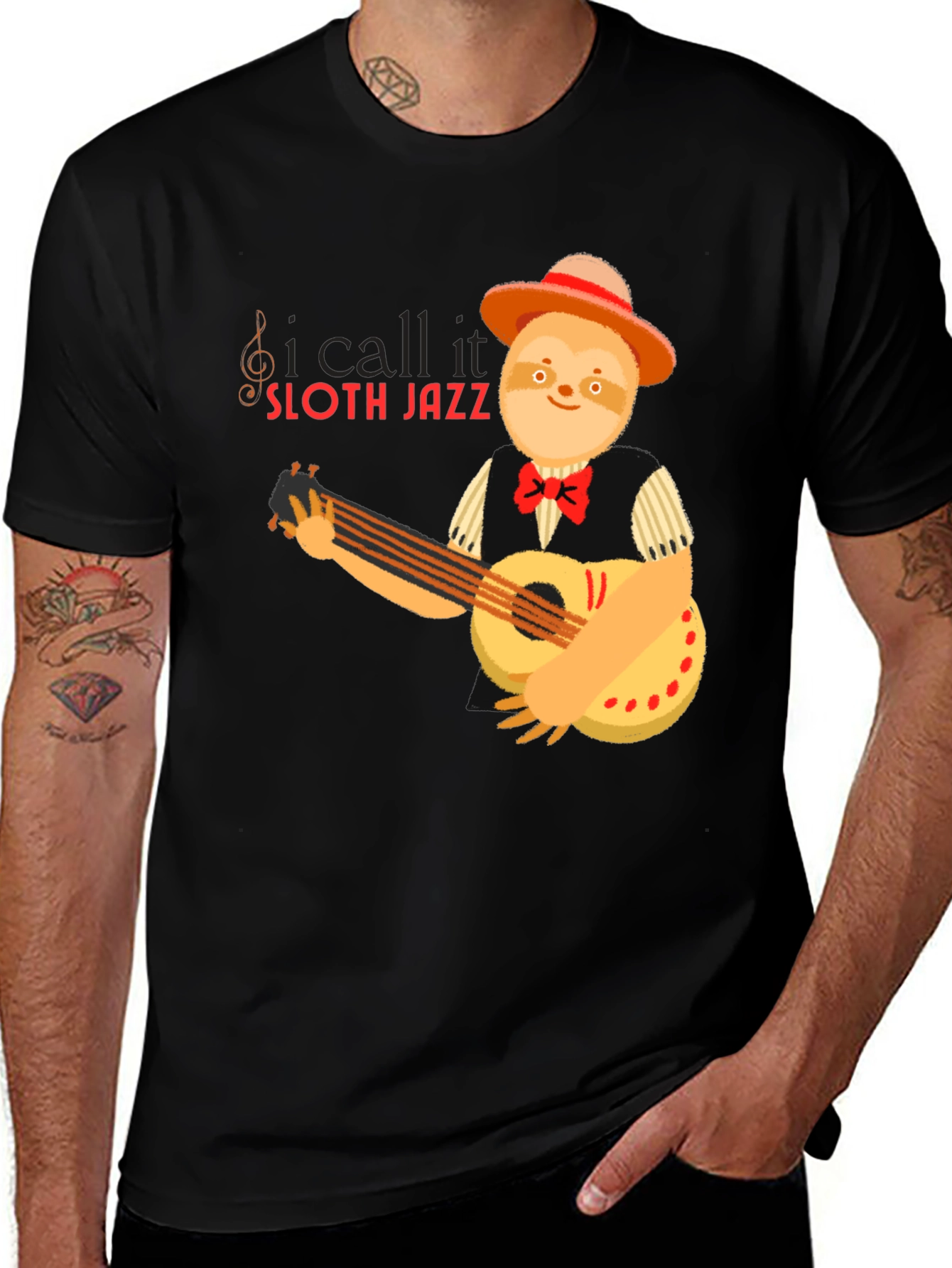 Sloth Jazz Graphic T-Shirt - Musical Animal Tee