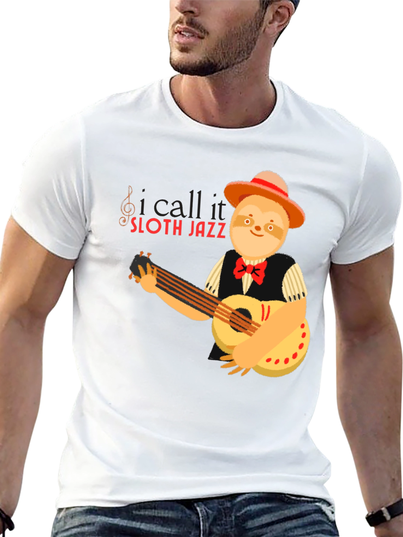 Sloth Jazz Graphic T-Shirt - Musical Animal Tee