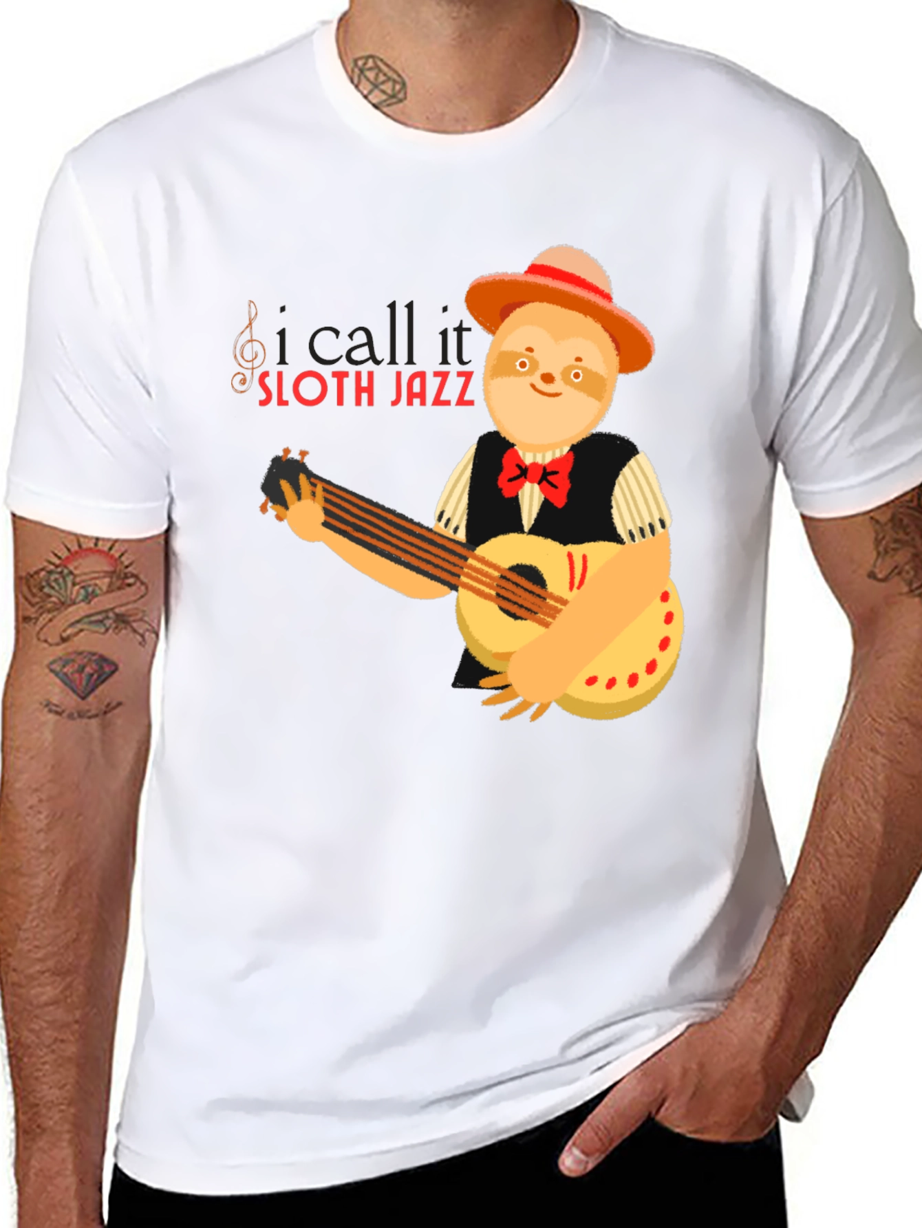 Sloth Jazz Graphic T-Shirt - Musical Animal Tee
