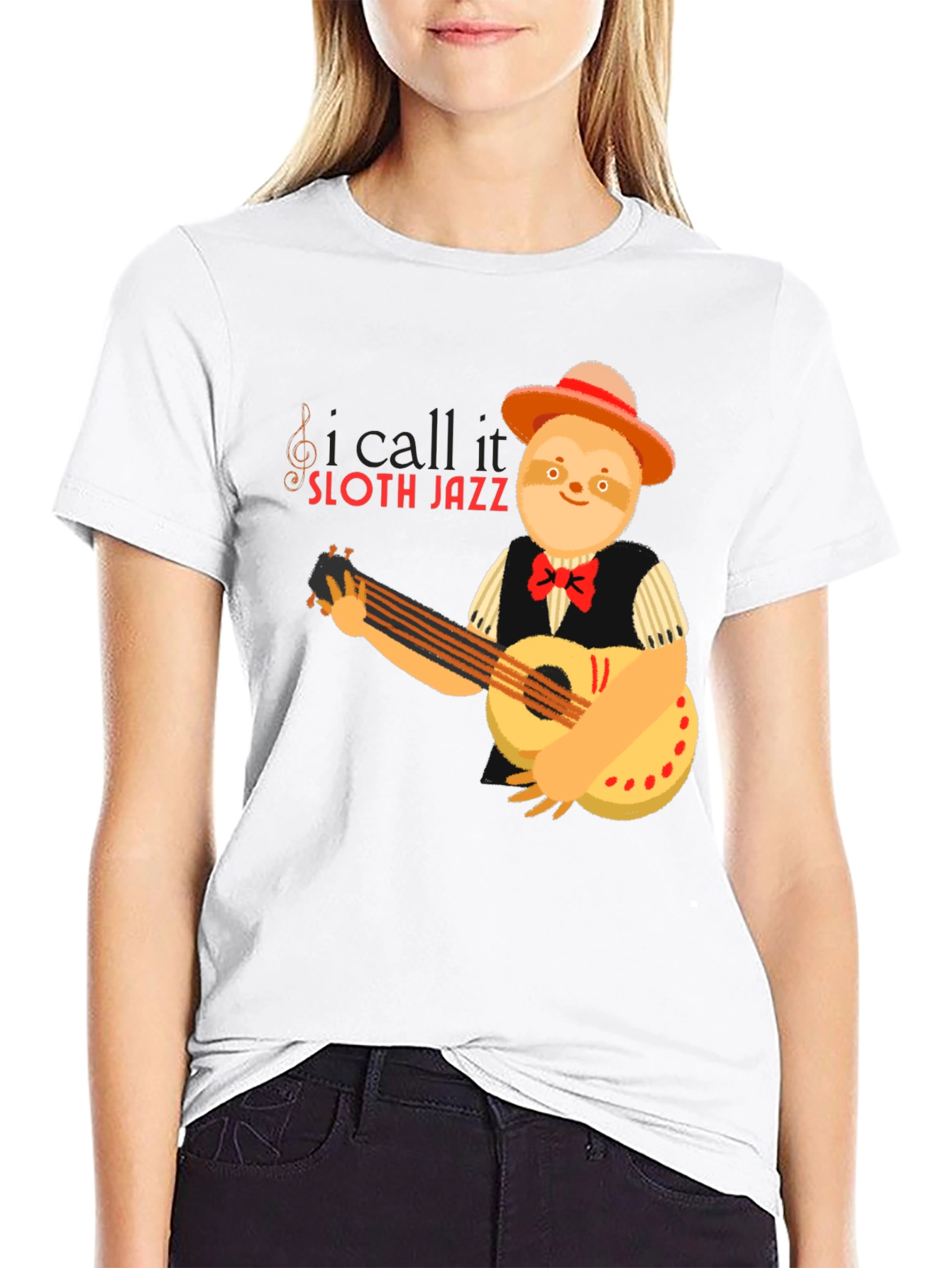 Sloth Jazz Graphic T-Shirt - Musical Animal Tee
