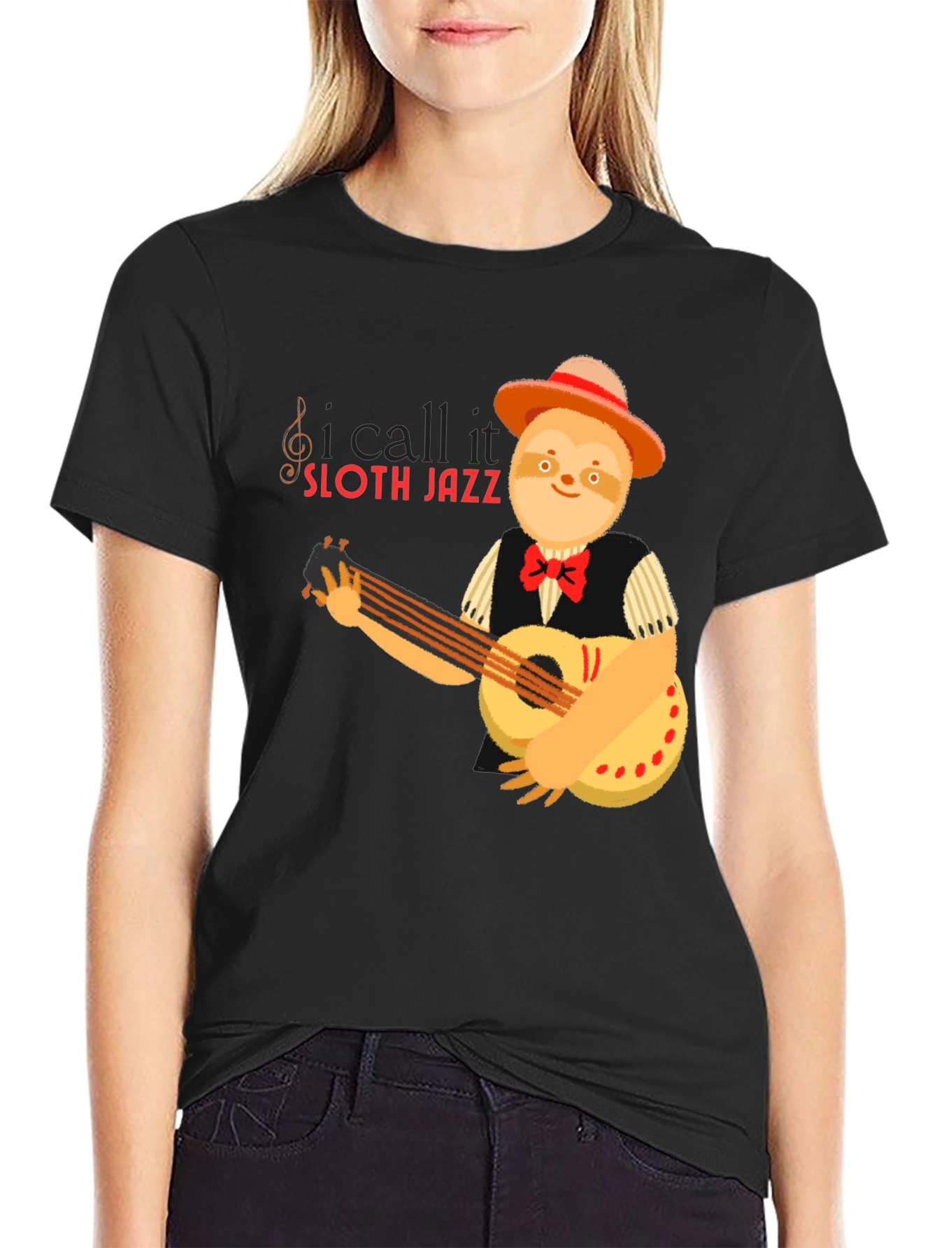 Sloth Jazz Graphic T-Shirt - Musical Animal Tee