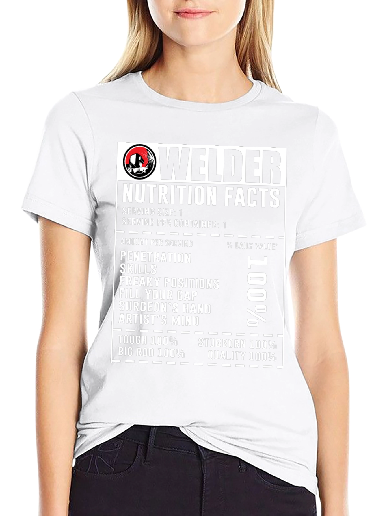 Welder Nutrition Facts Graphic T-Shirt