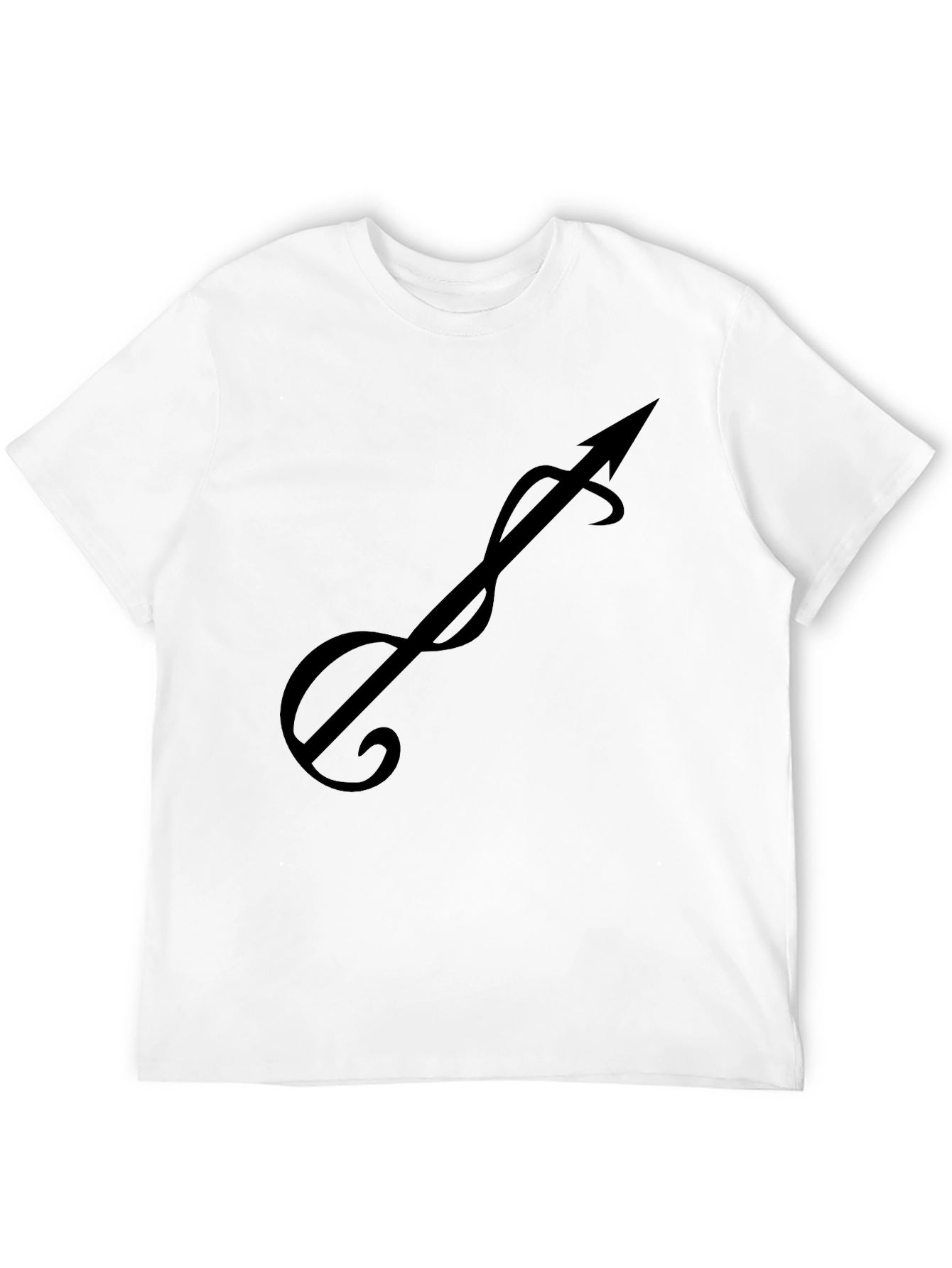 Black T-Shirt with Stylized Arrow Design