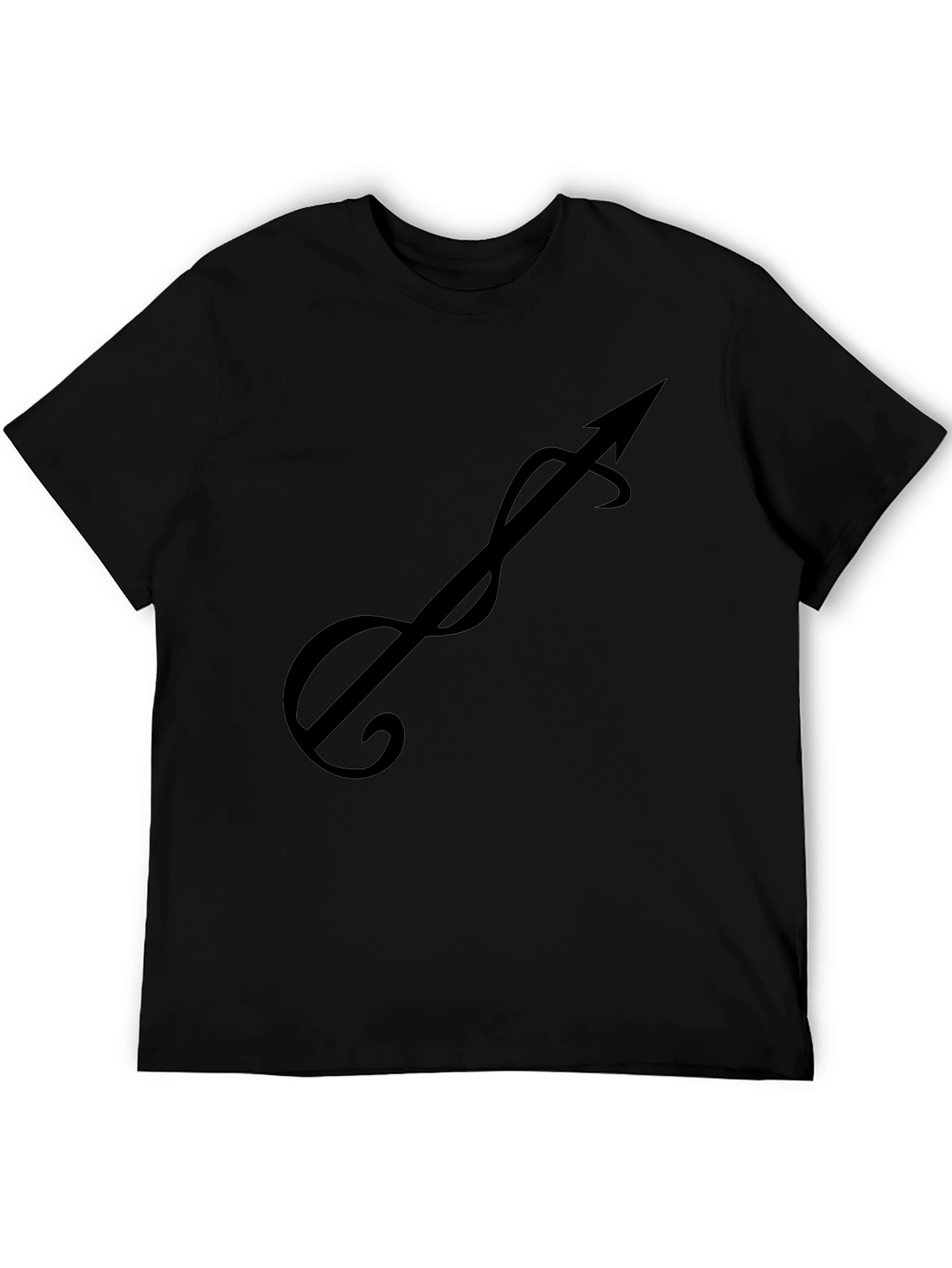 Black T-Shirt with Stylized Arrow Design