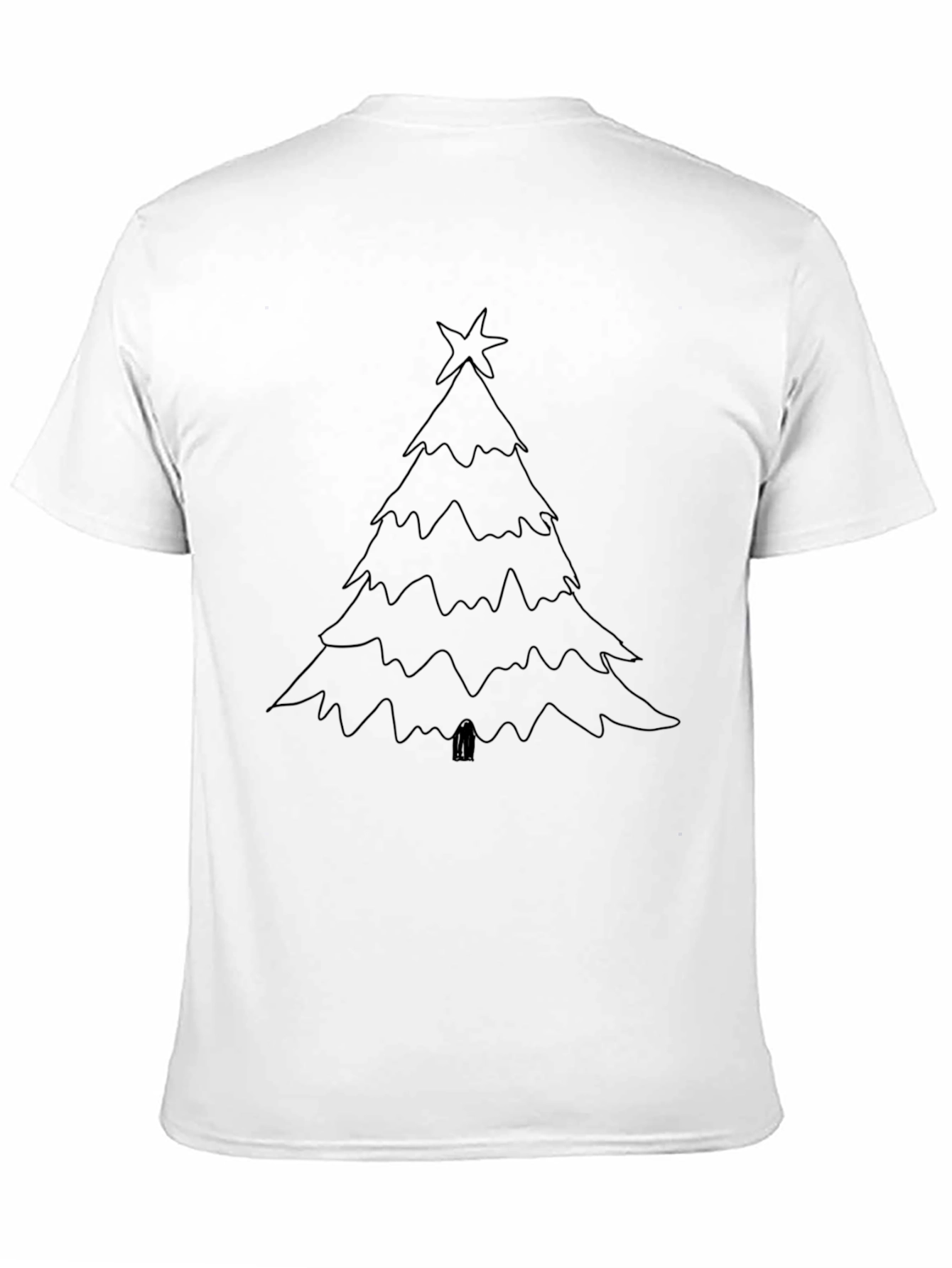 Christmas Tree Outline Graphic Tee - Black