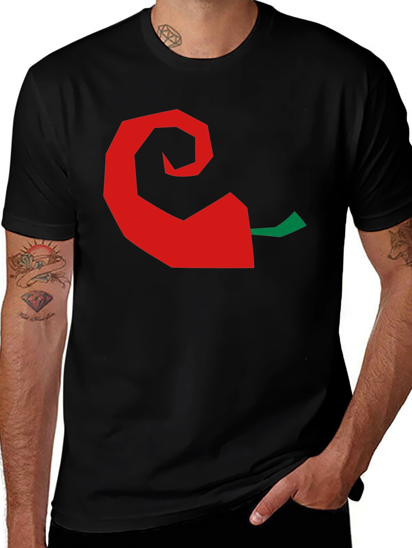 Chili Pepper Graphic Tee - Black