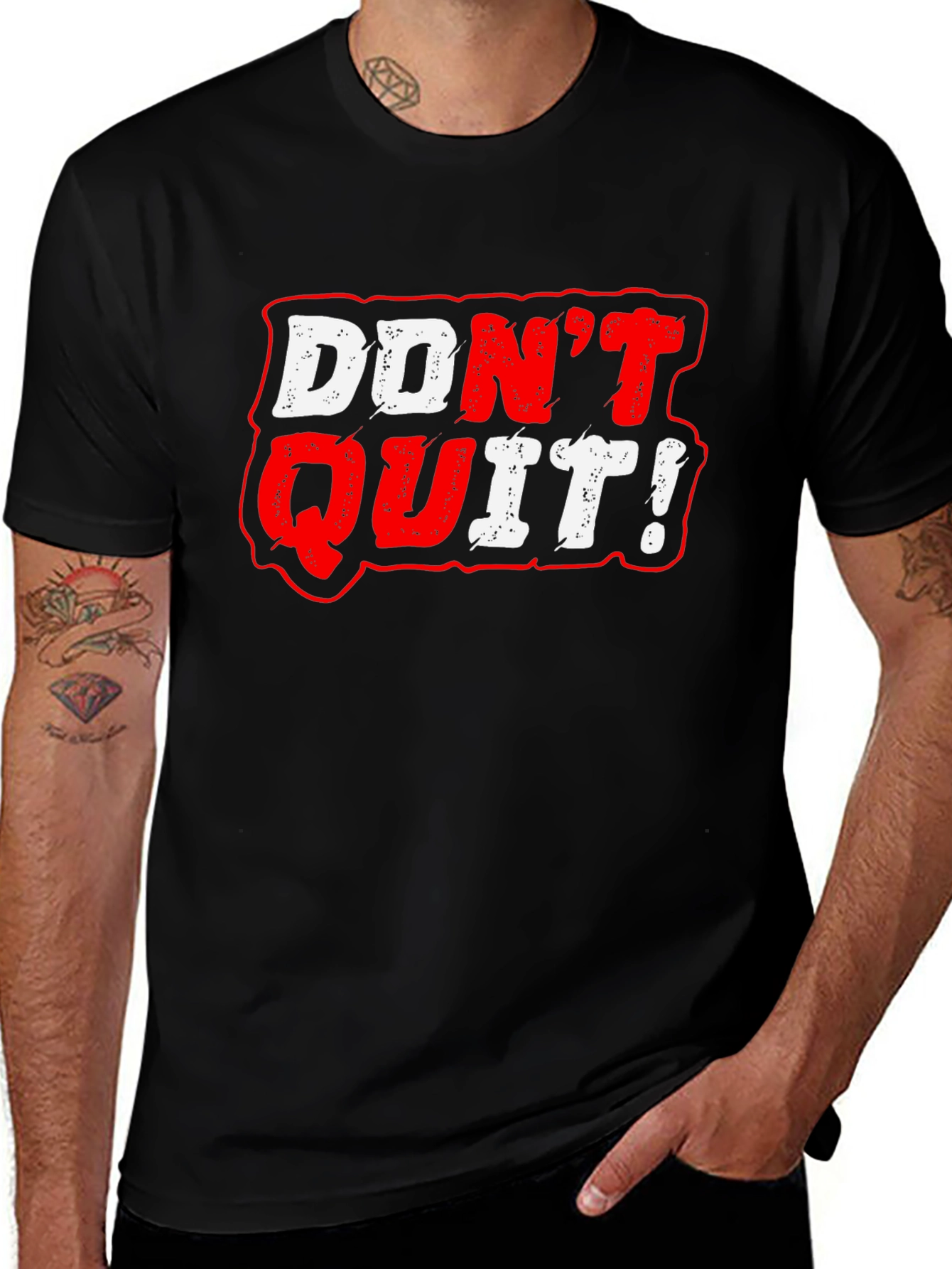 Dont Quit Graphic Tee - Motivational Black T-Shirt