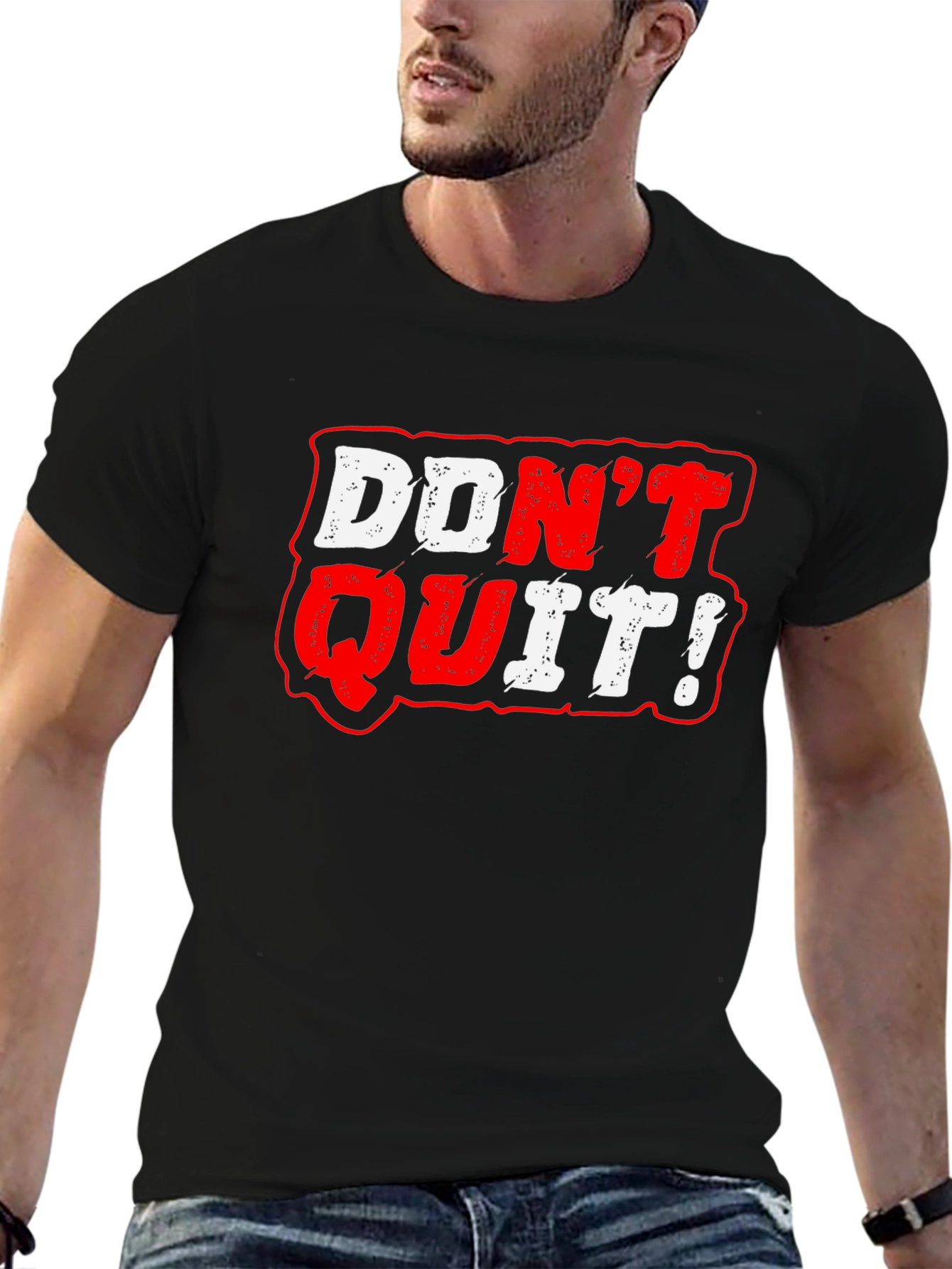 Dont Quit Graphic Tee - Motivational Black T-Shirt