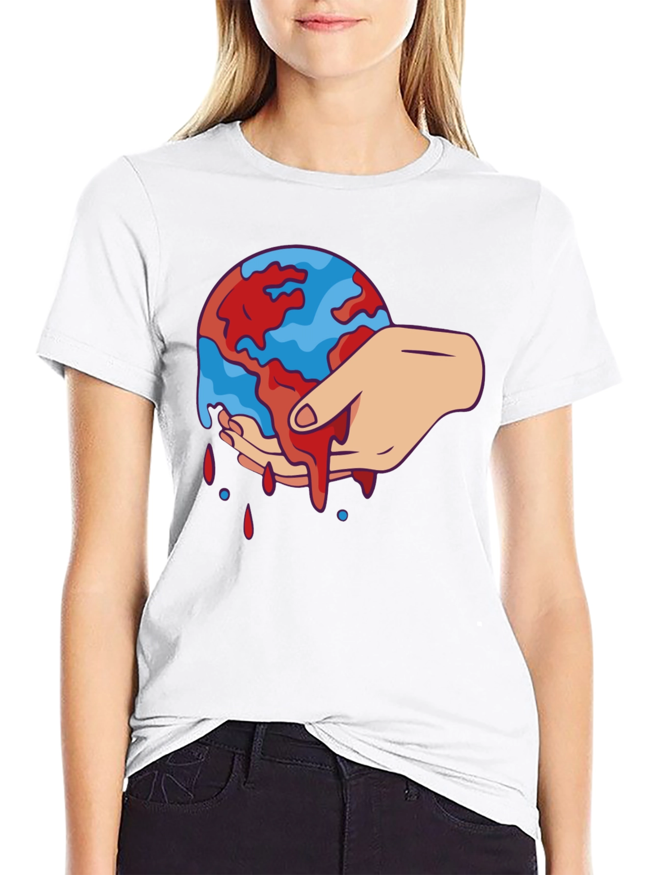 Bleeding Earth Graphic Tee - Black