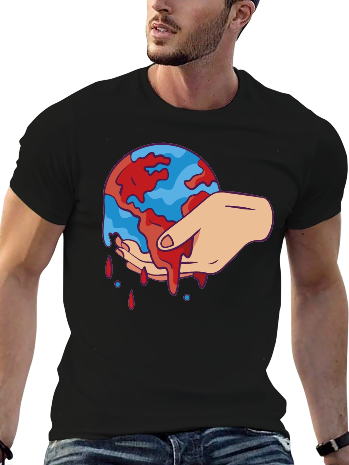 Bleeding Earth Graphic Tee - Black