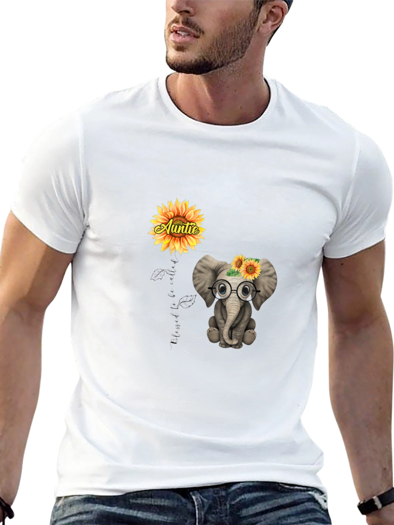 Aunties Little Elephant T-Shirt - Cute Graphic Tee