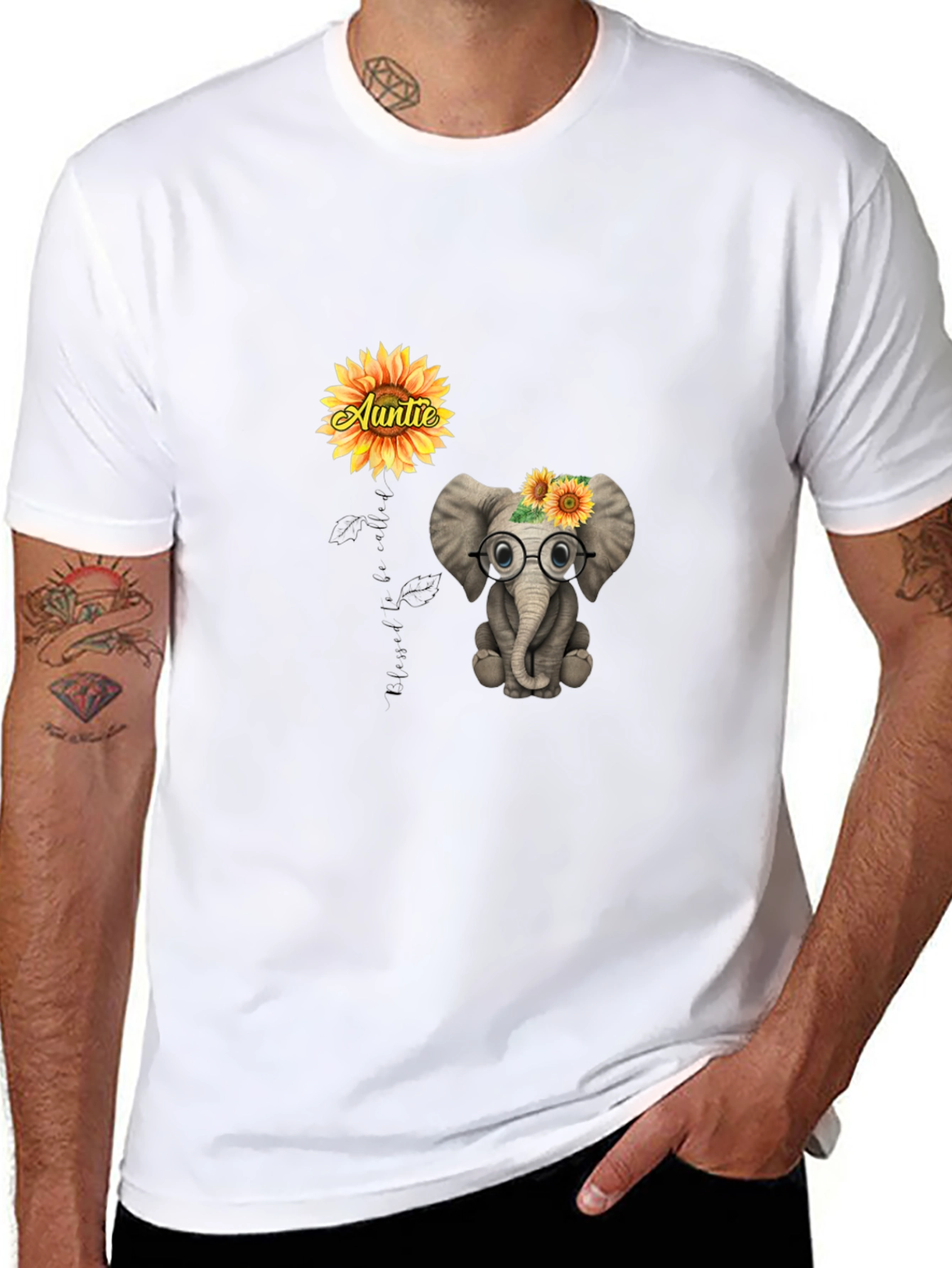 Aunties Little Elephant T-Shirt - Cute Graphic Tee