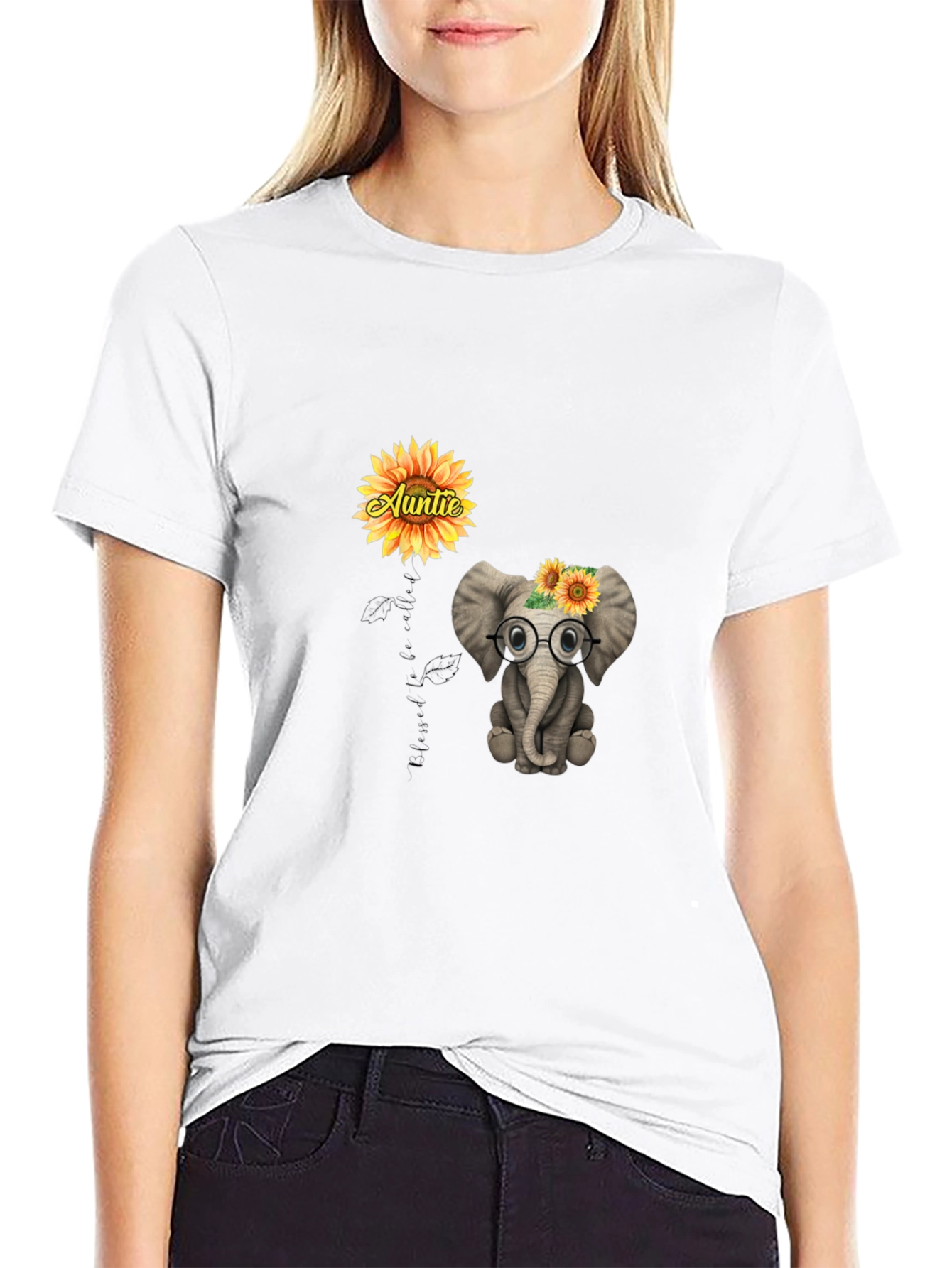 Aunties Little Elephant T-Shirt - Cute Graphic Tee