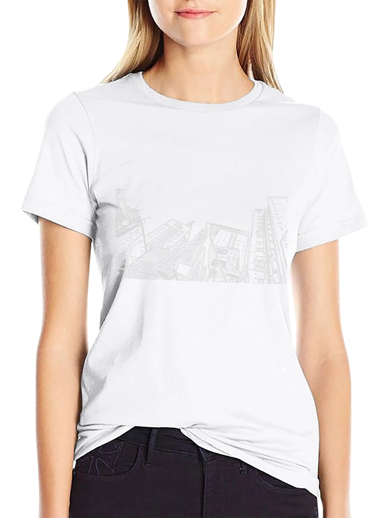 Cityscape Graphic Tee - Modern Black T-Shirt