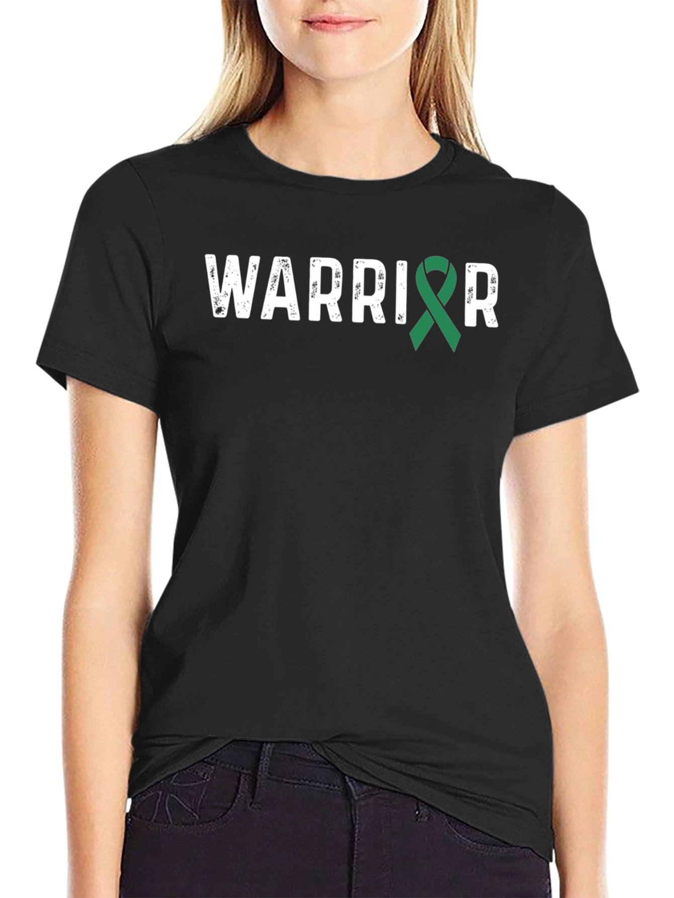 Warrior Ribbon Graphic Tee - Black