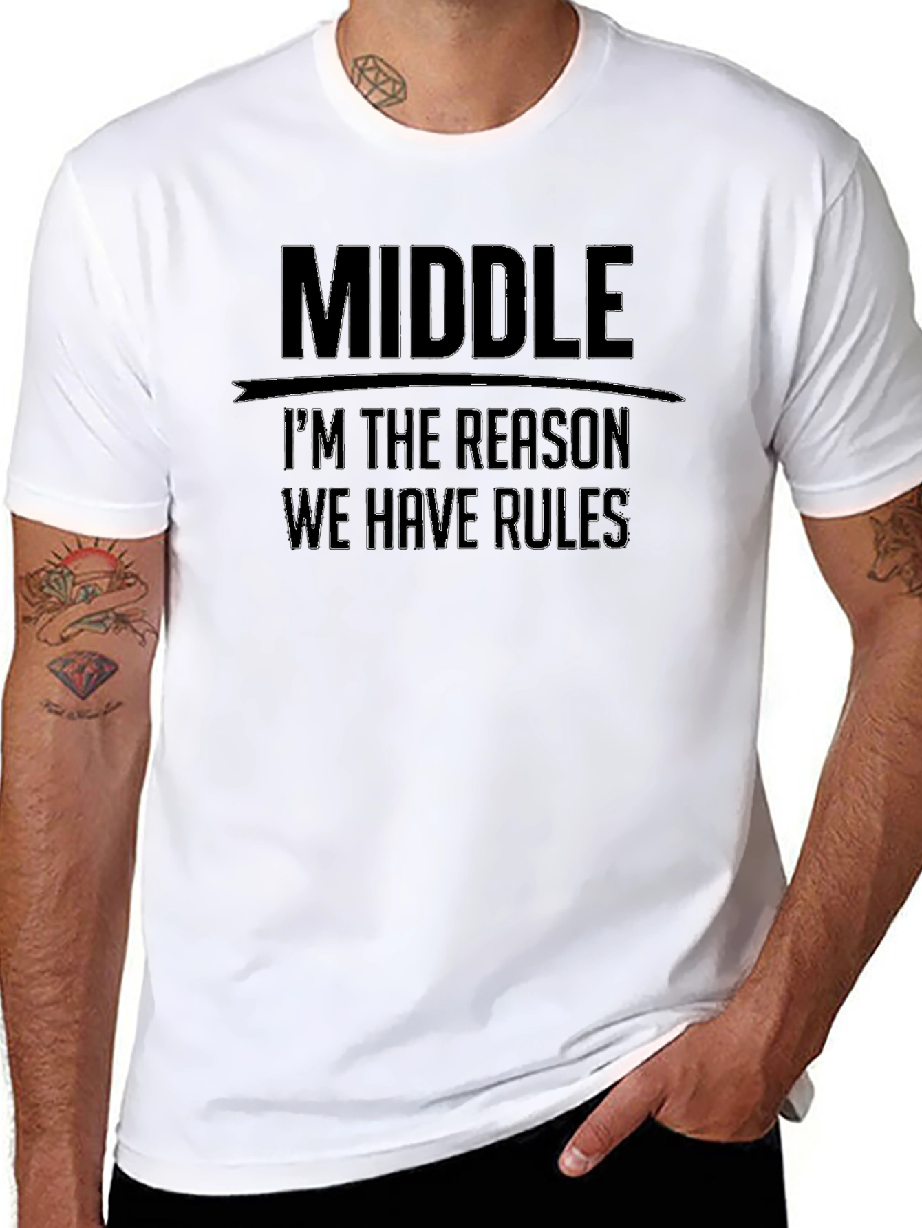 Middle Child Rules T-Shirt - Funny Sibling Tee