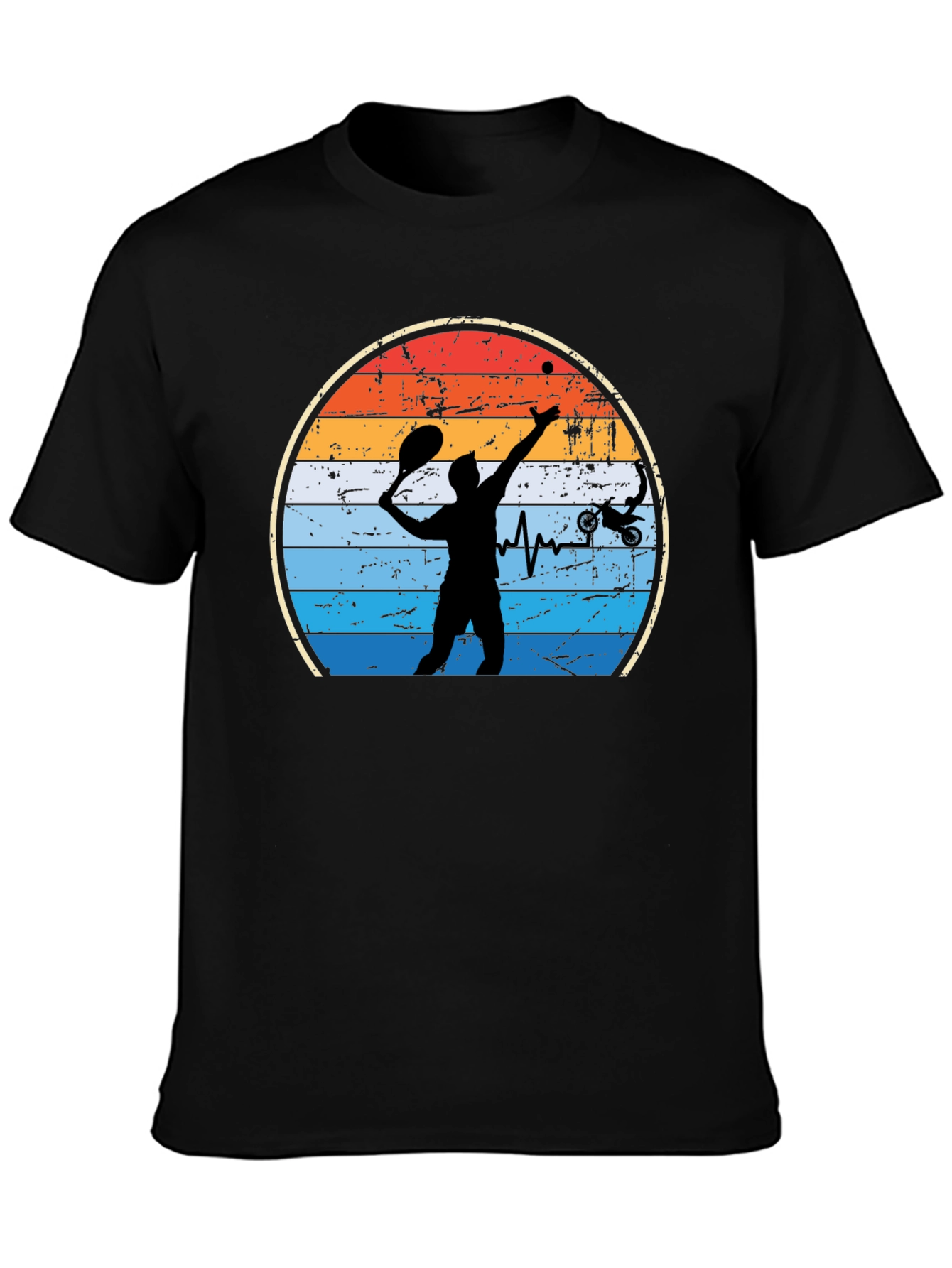 Tennis & Motocross Heartbeat T-Shirt