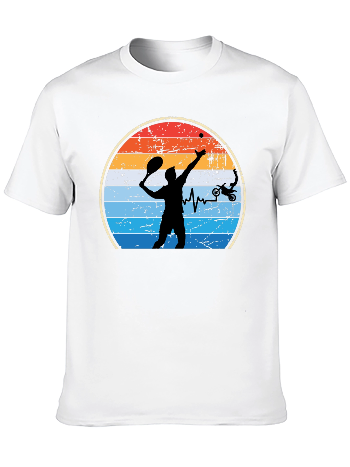 Tennis & Motocross Heartbeat T-Shirt