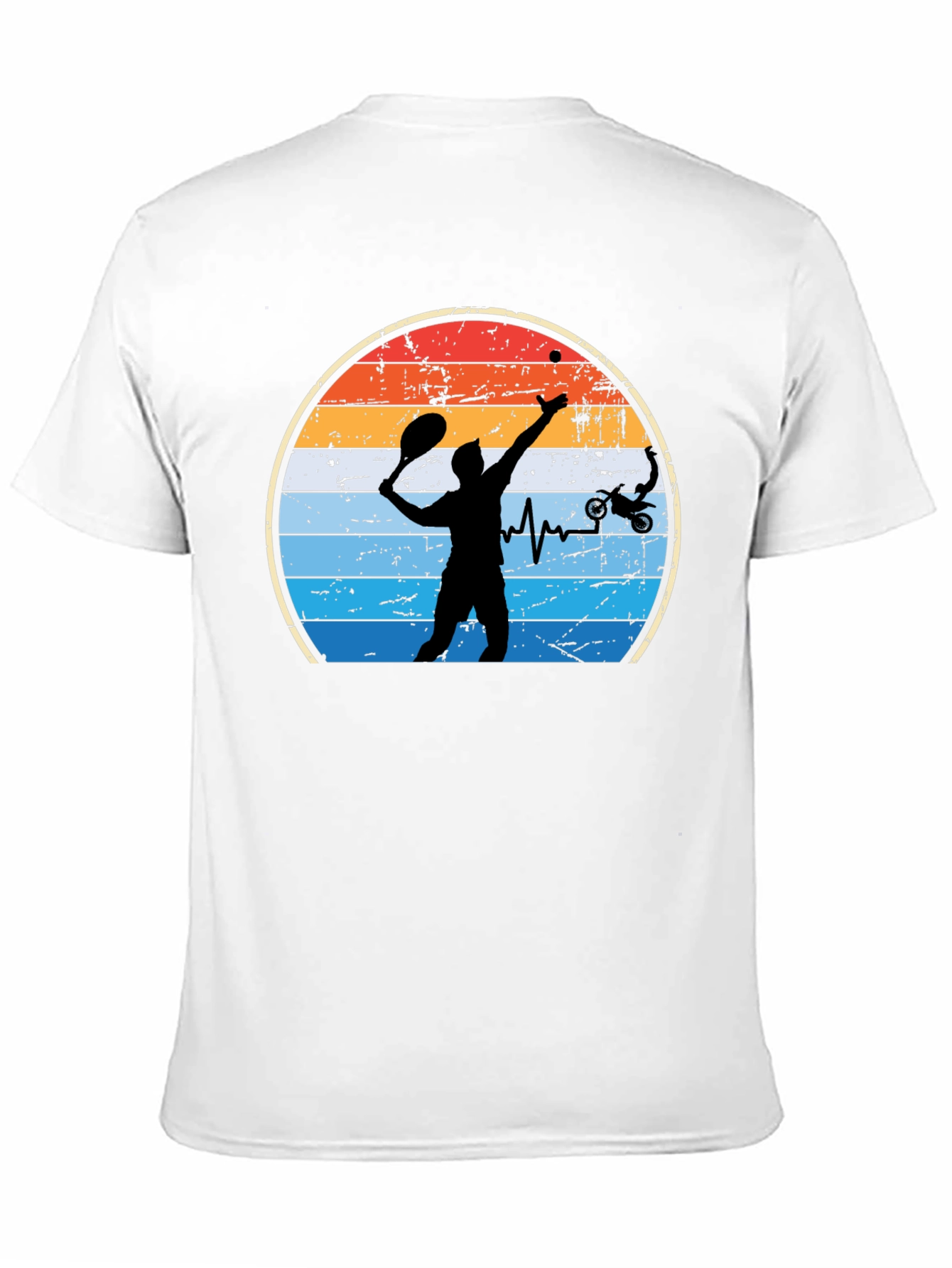 Tennis & Motocross Heartbeat T-Shirt
