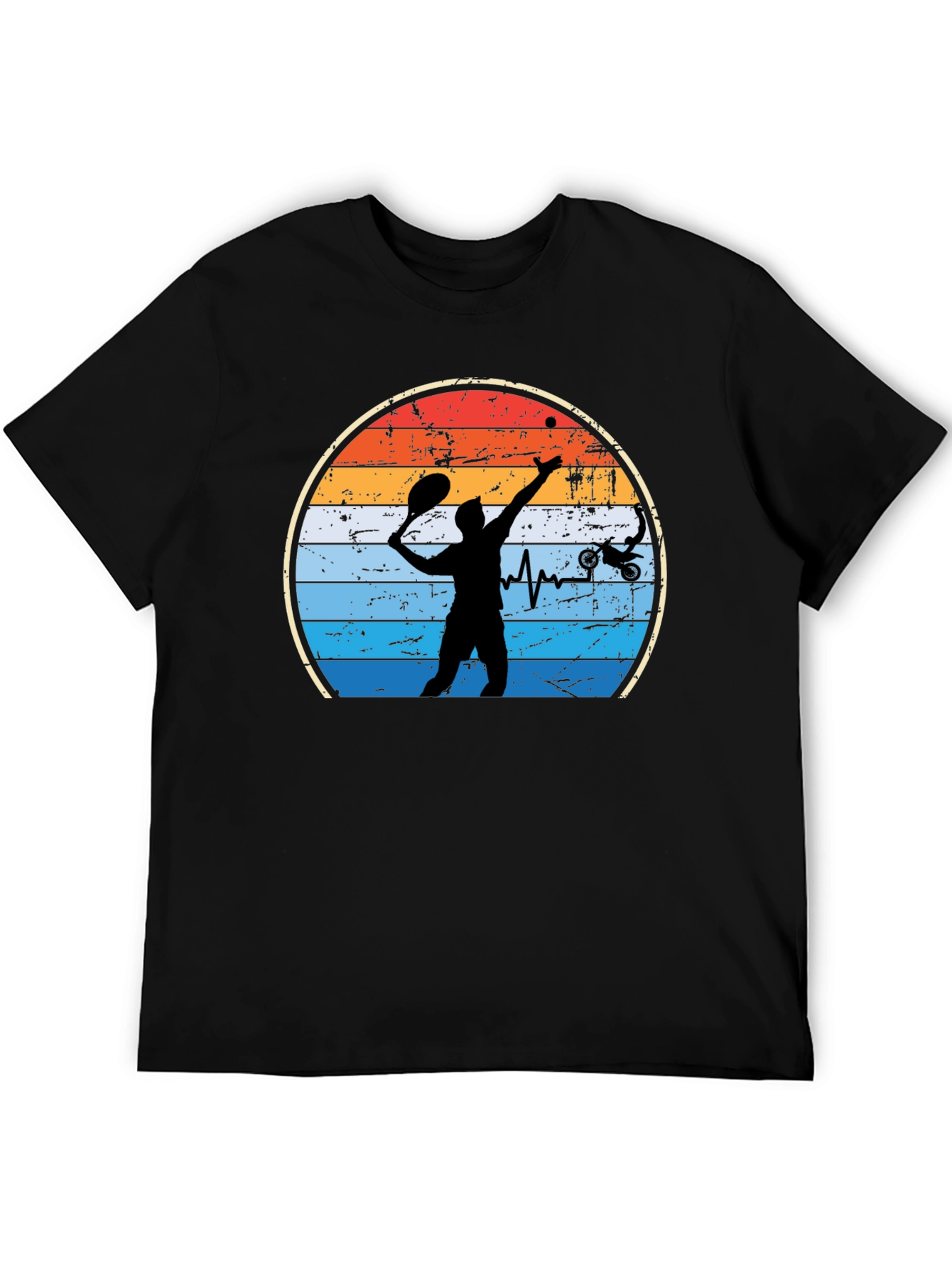 Tennis & Motocross Heartbeat T-Shirt
