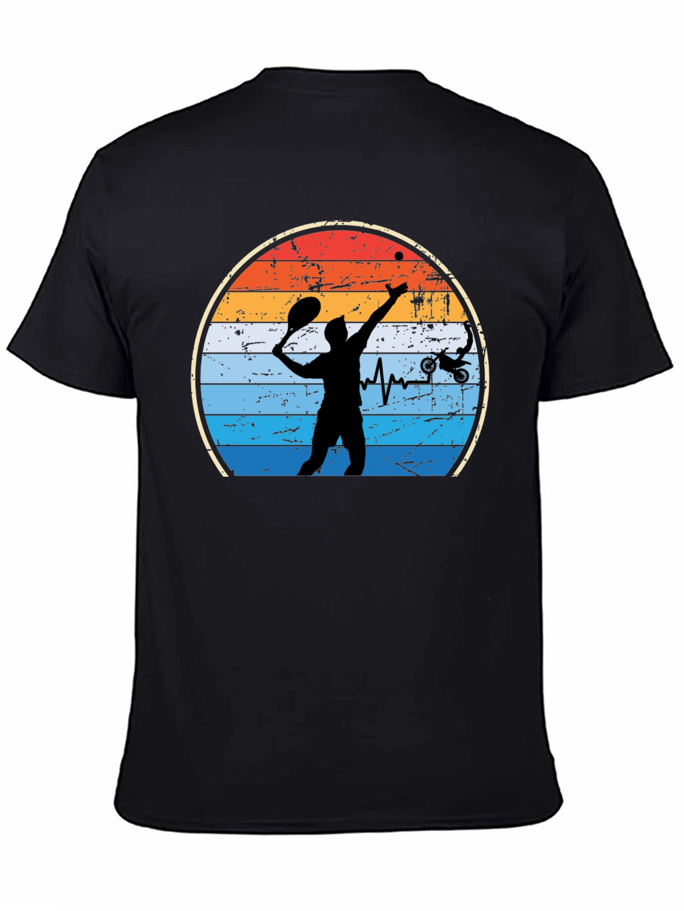 Tennis & Motocross Heartbeat T-Shirt