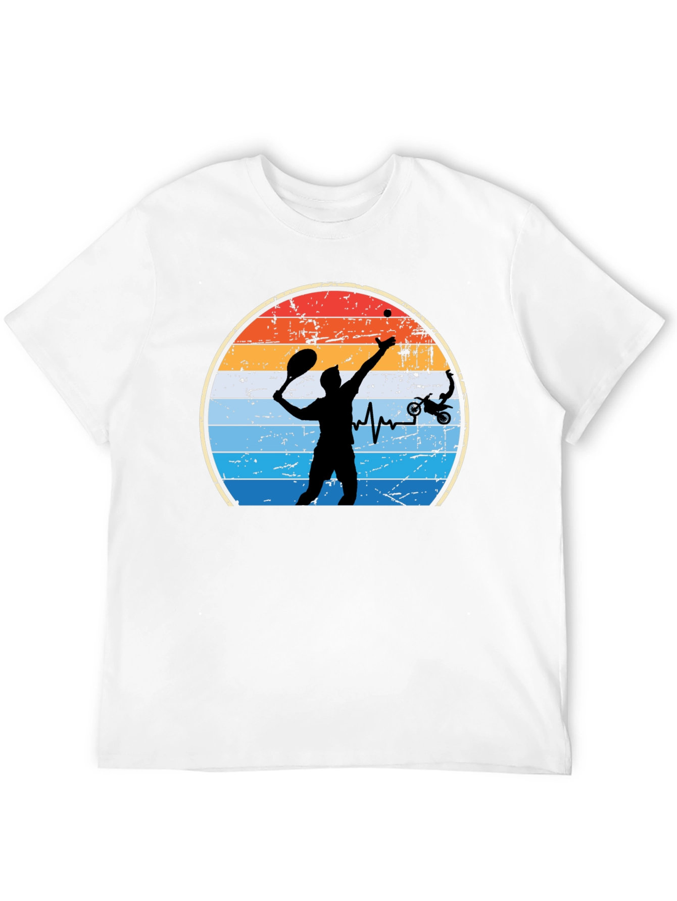 Tennis & Motocross Heartbeat T-Shirt