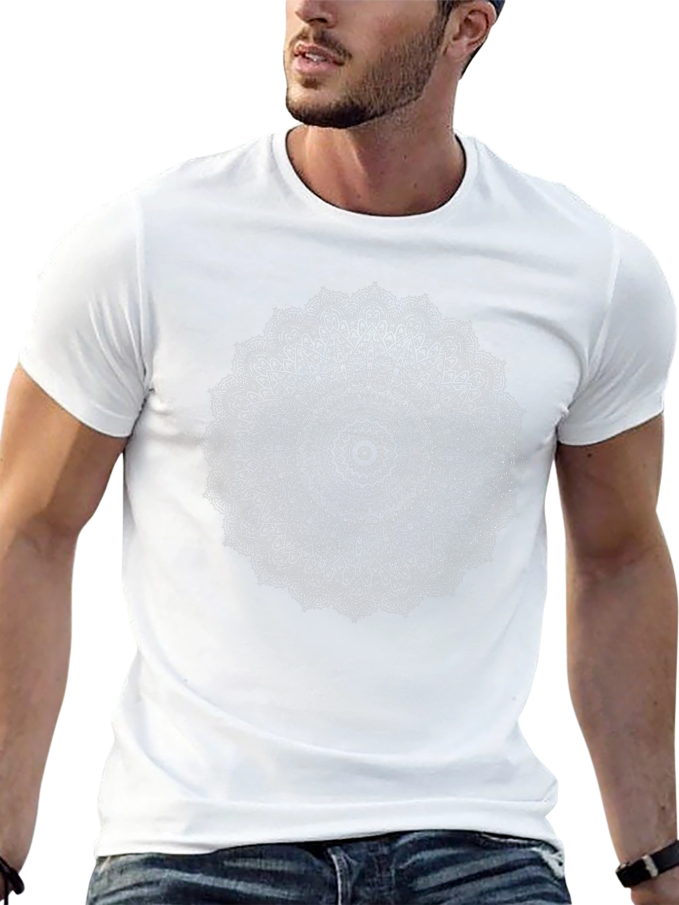 Mandala Print Black T-Shirt - Spiritual Design
