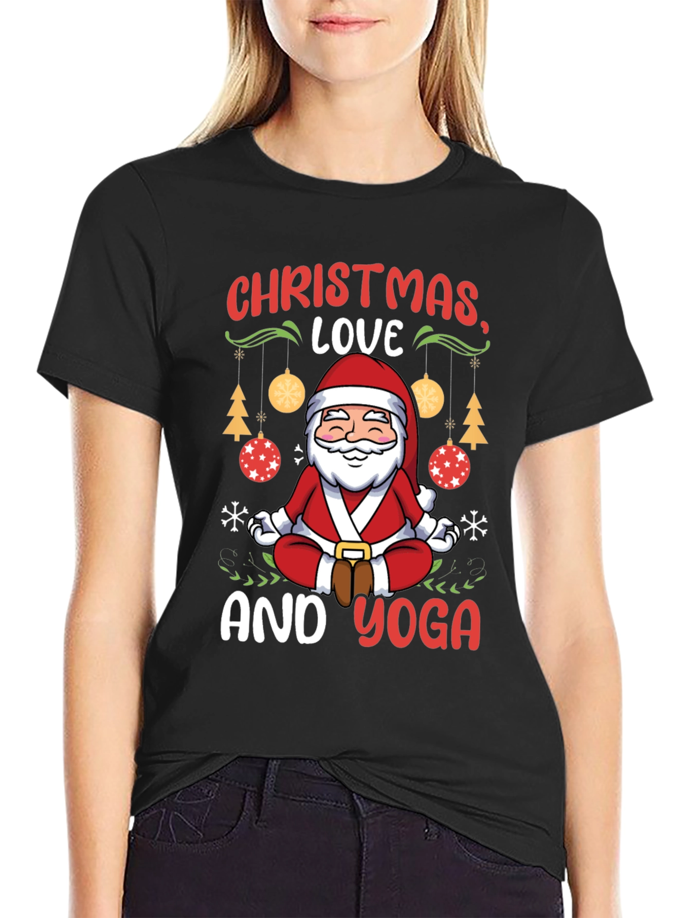 Christmas Love and Yoga T-Shirt
