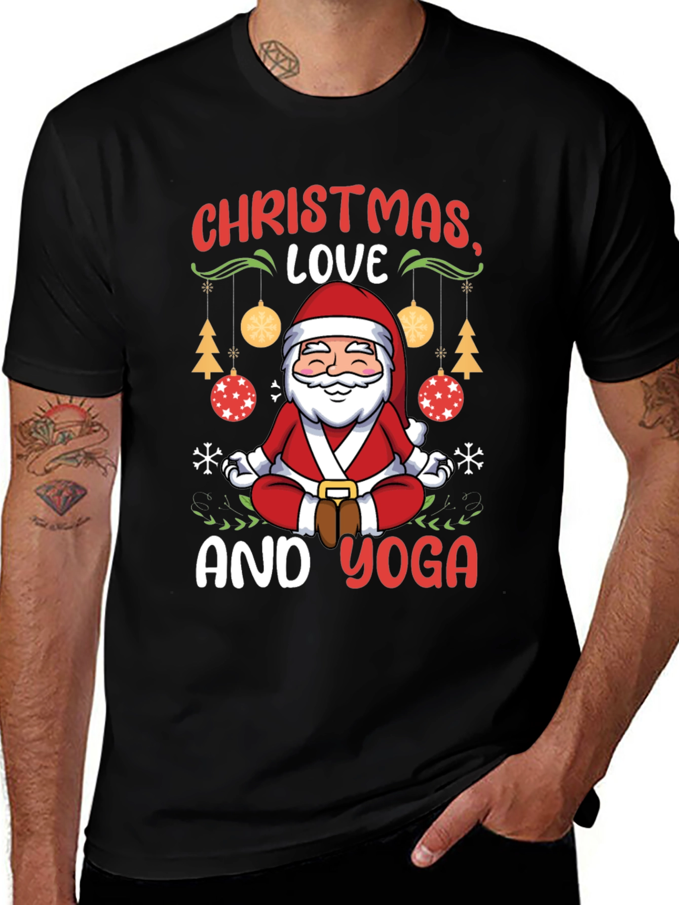 Christmas Love and Yoga T-Shirt