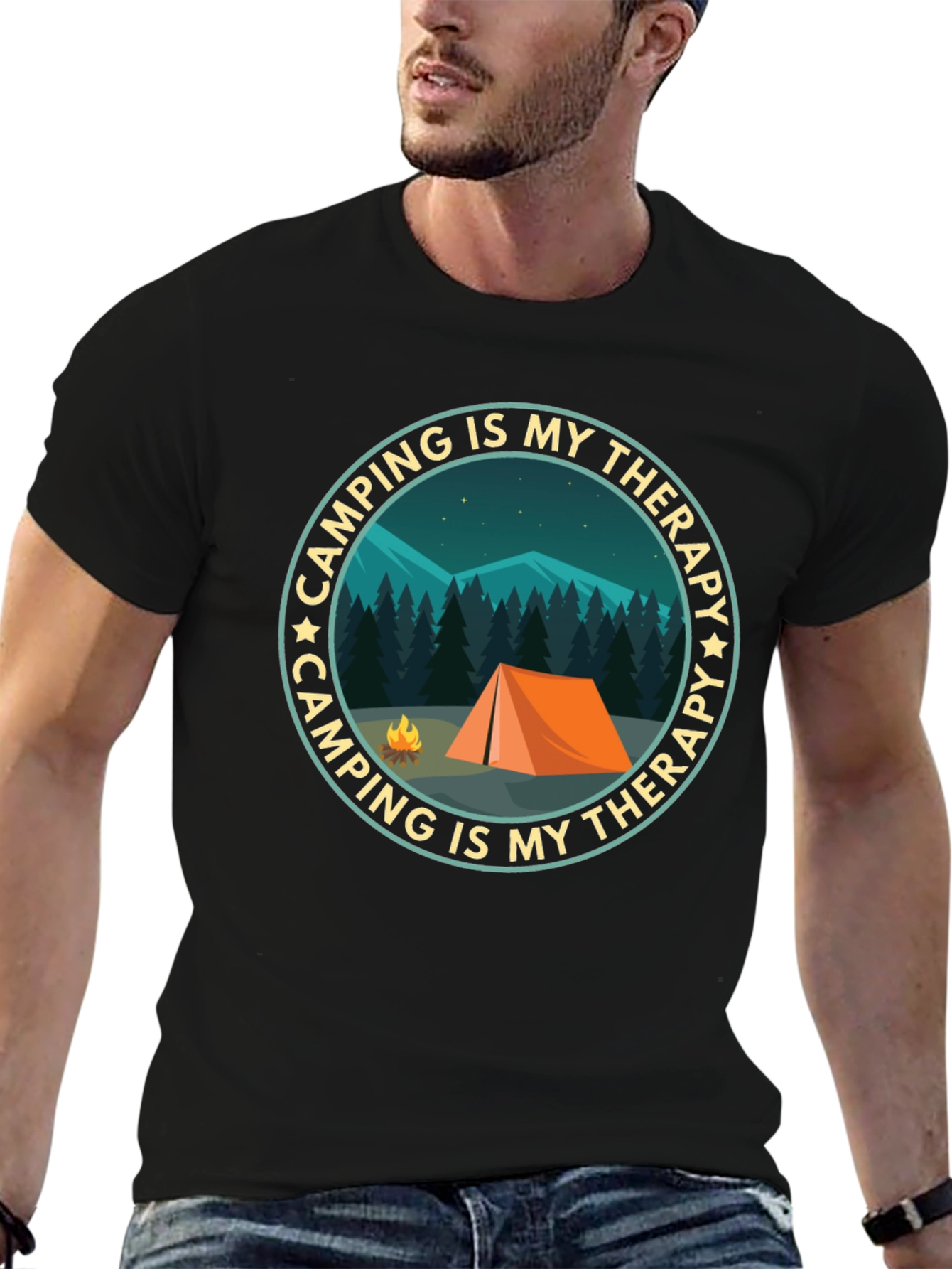 Camping Is My Therapy Graphic T-Shirt
