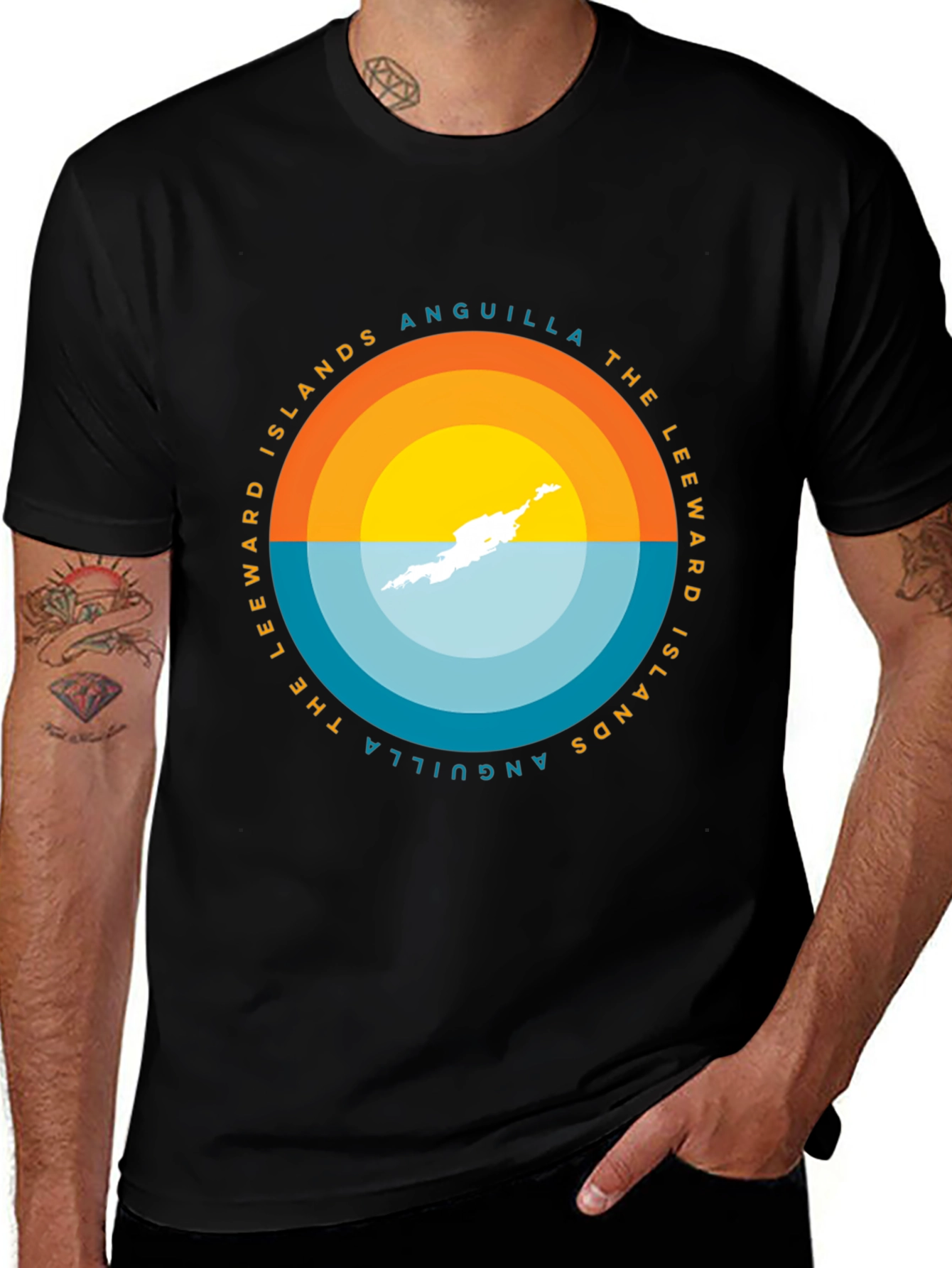 Anguilla Islands Graphic Tee - Black