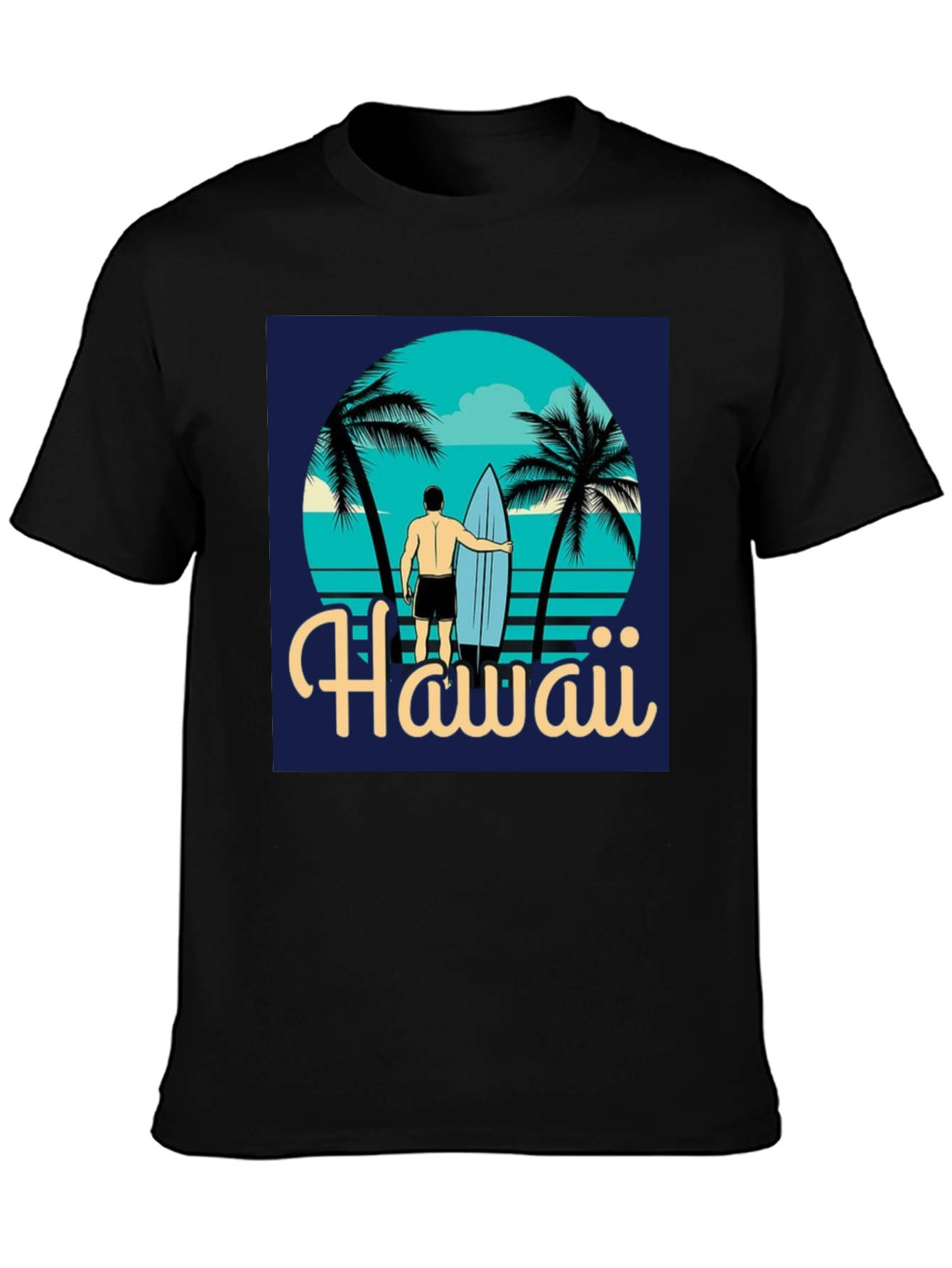 Hawaii Surfer T-Shirt - Tropical Beach Design
