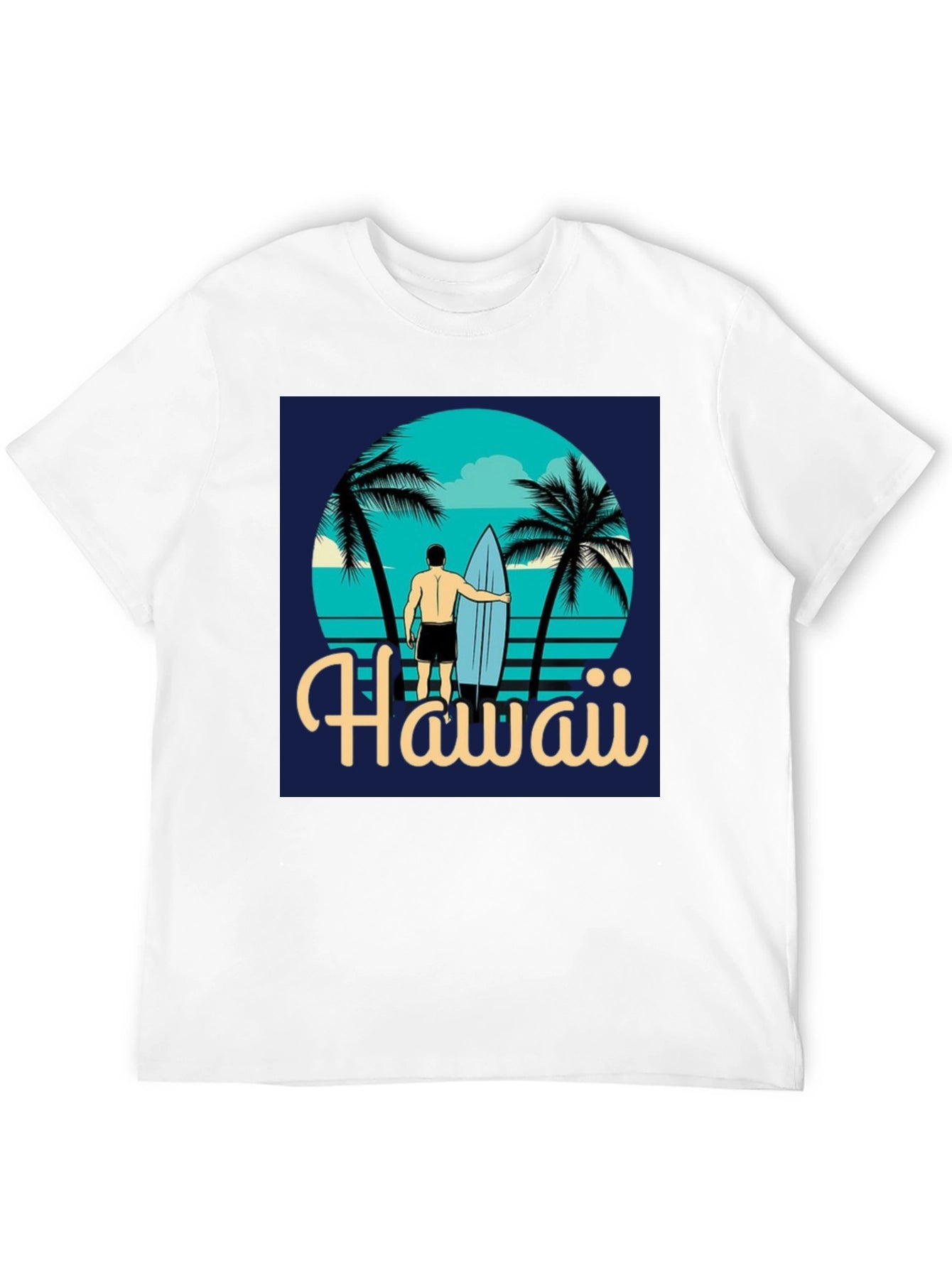 Hawaii Surfer T-Shirt - Tropical Beach Design