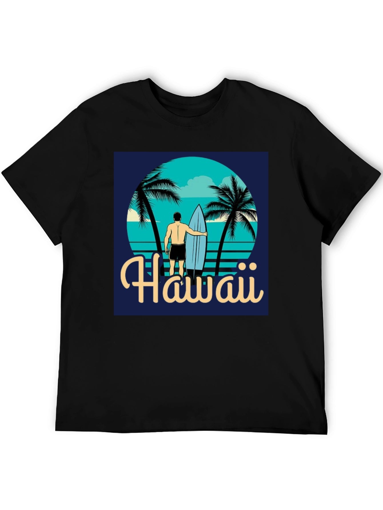 Hawaii Surfer T-Shirt - Tropical Beach Design