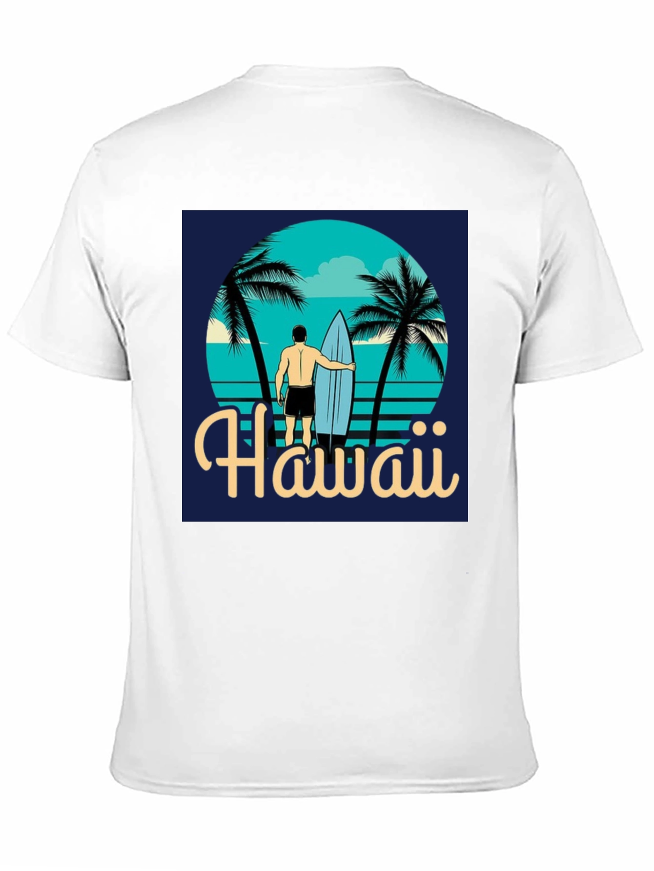 Hawaii Surfer T-Shirt - Tropical Beach Design