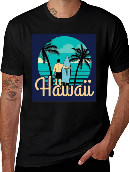 Hawaii Surfer T-Shirt - Tropical Beach Design