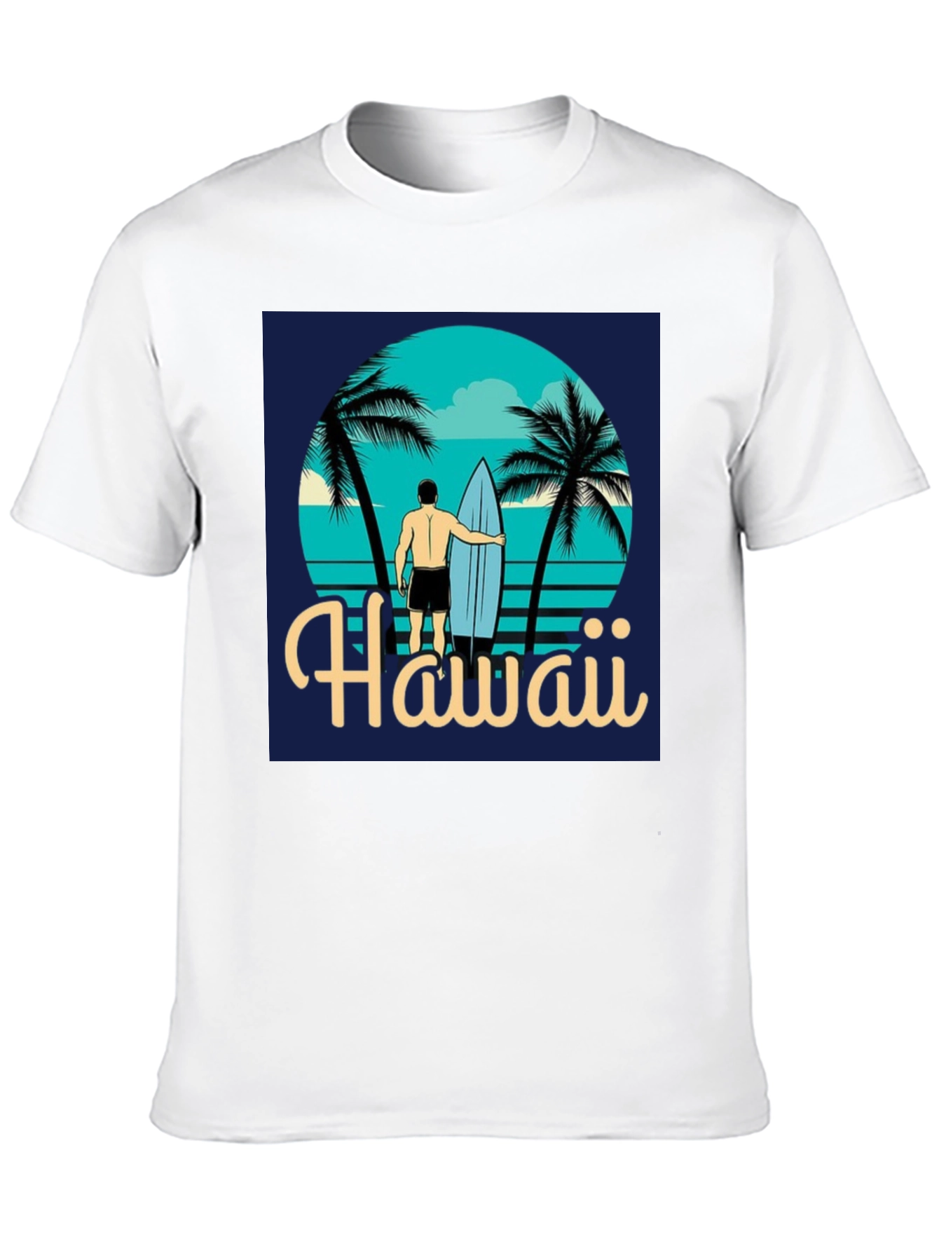Hawaii Surfer T-Shirt - Tropical Beach Design