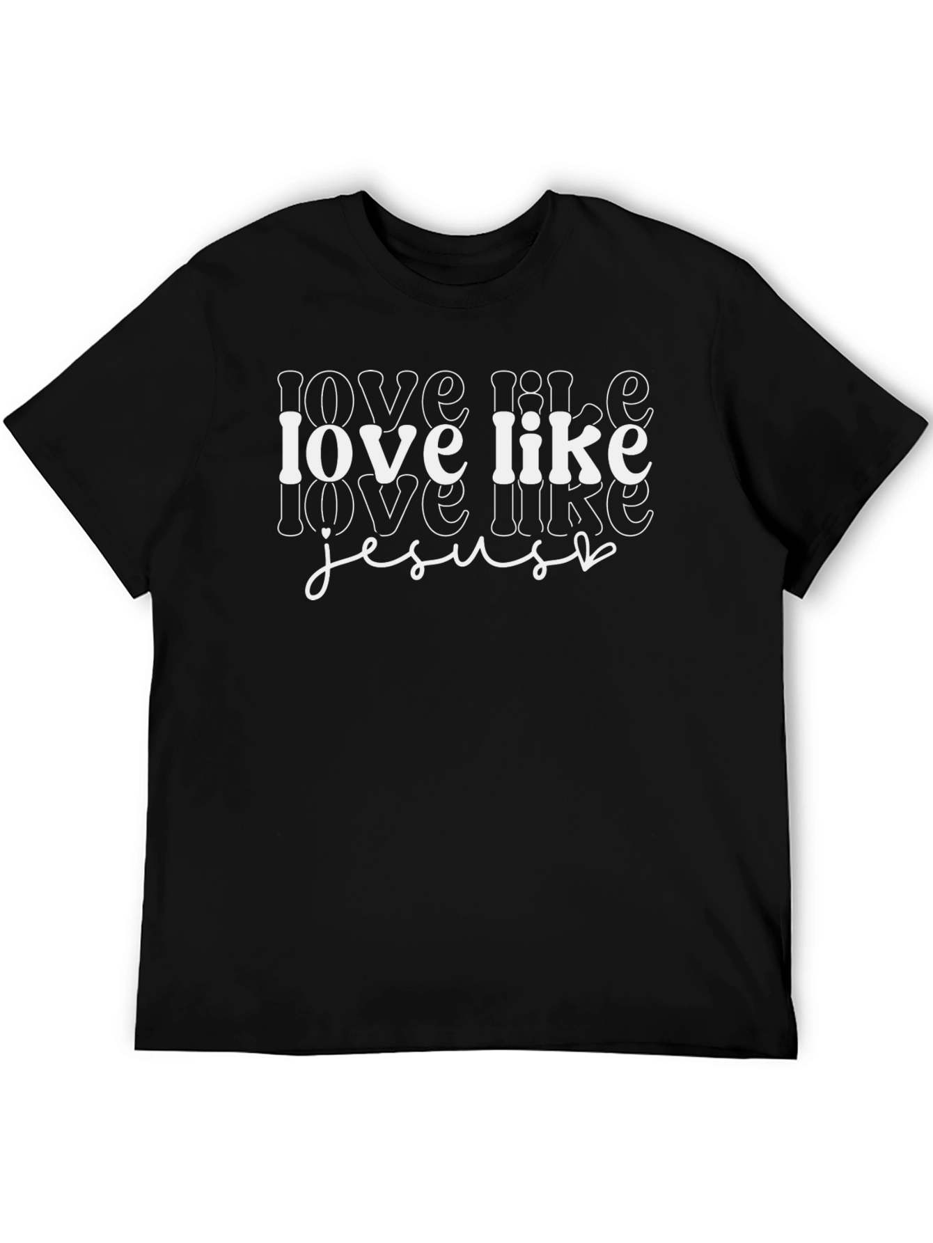 Love Like Jesus Graphic Tee - Black Cotton T-Shirt