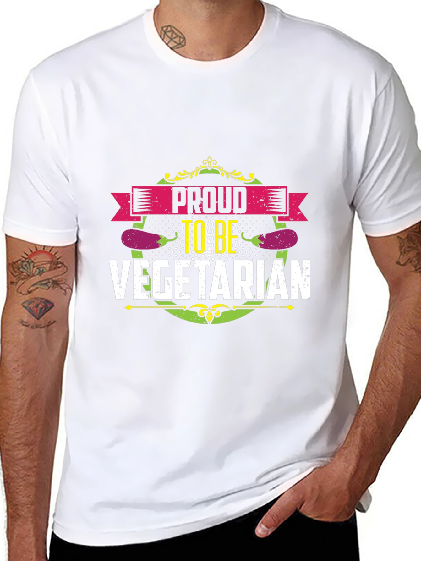Proud Vegetarian T-Shirt - Black Unisex