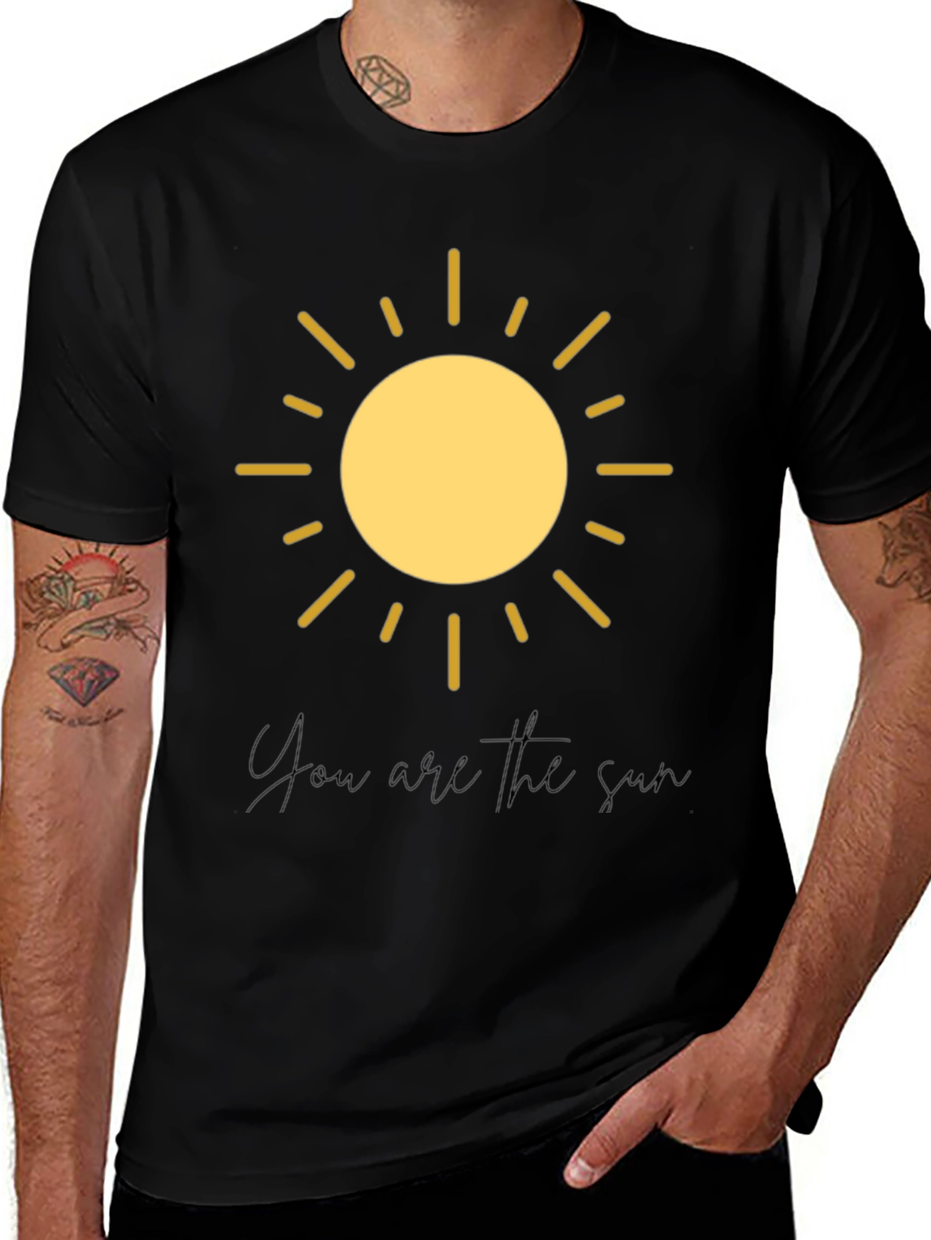 Sunny Days Graphic Tee - Black Cotton Sun T-Shirt