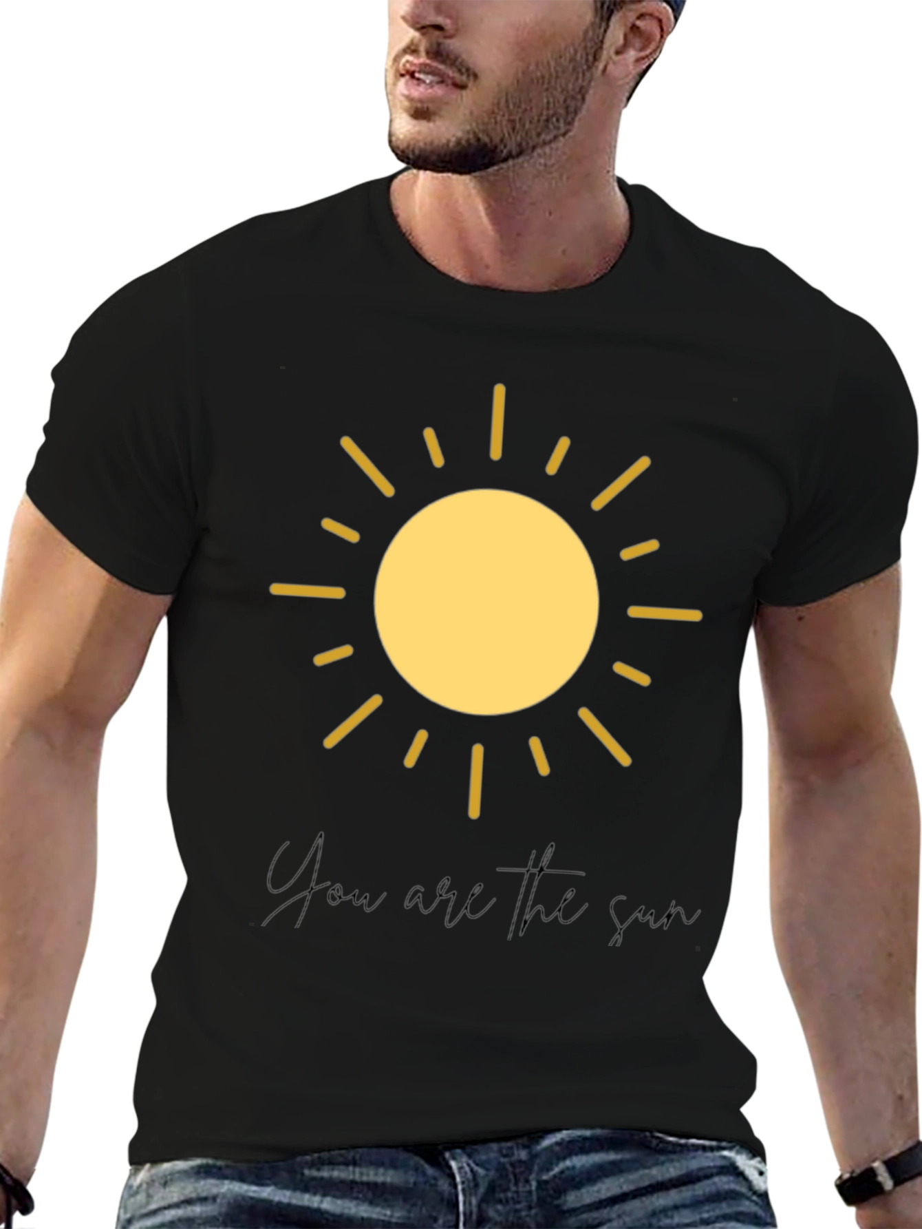 Sunny Days Graphic Tee - Black Cotton Sun T-Shirt